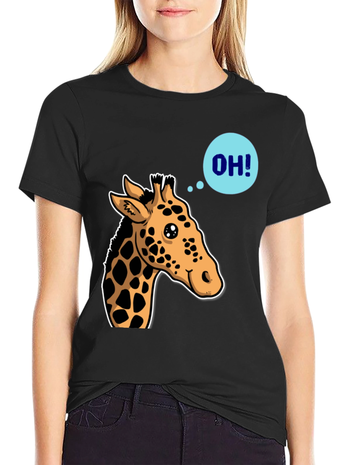 Giraffe OH! Graphic Tee - Unique Animal Shirt