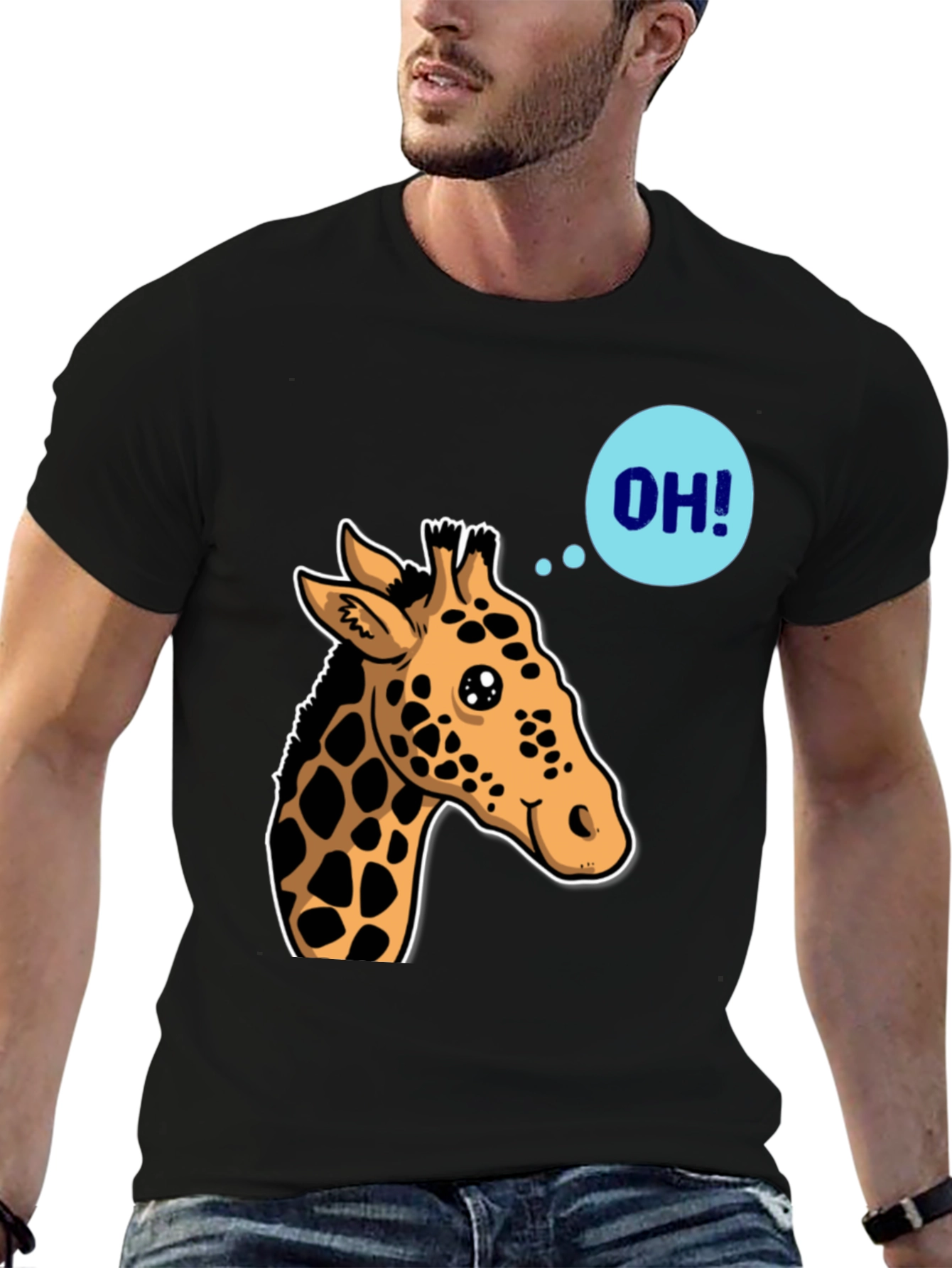 Giraffe OH! Graphic Tee - Unique Animal Shirt