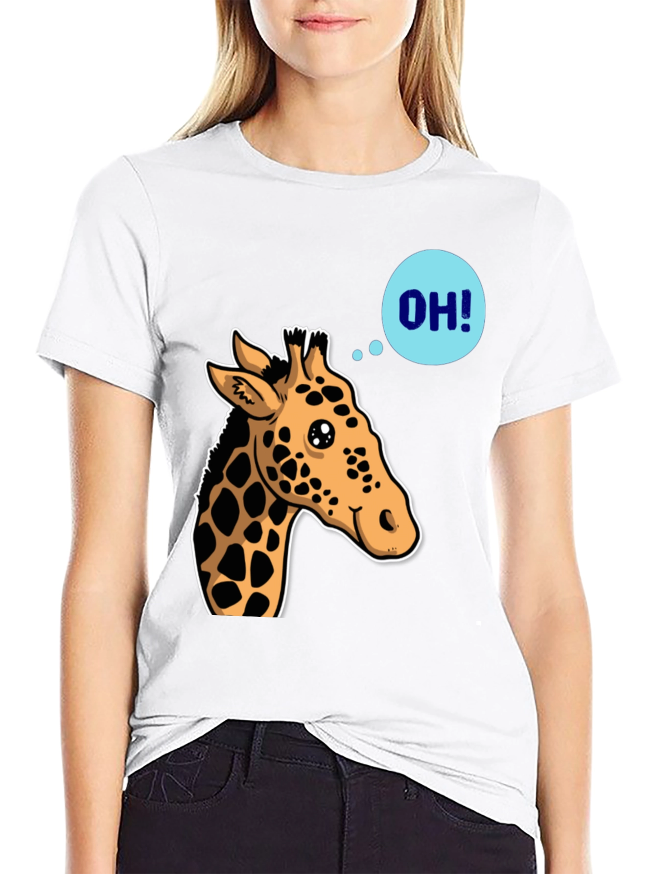Giraffe OH! Graphic Tee - Unique Animal Shirt