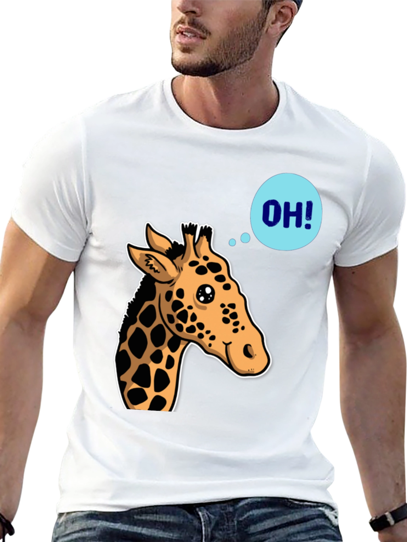 Giraffe OH! Graphic Tee - Unique Animal Shirt