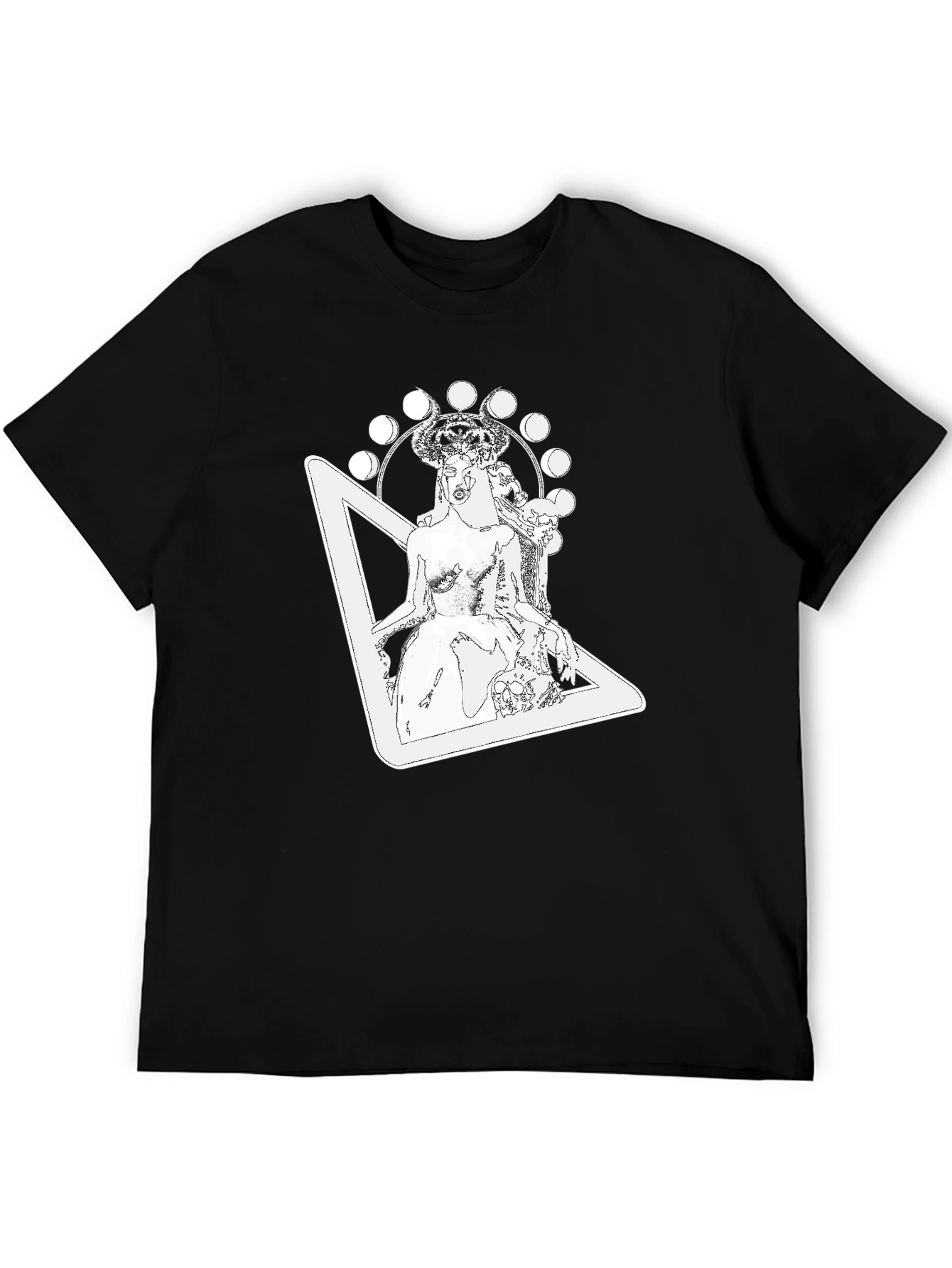 Mystic Goddess Graphic Tee - Black Cotton T-Shirt