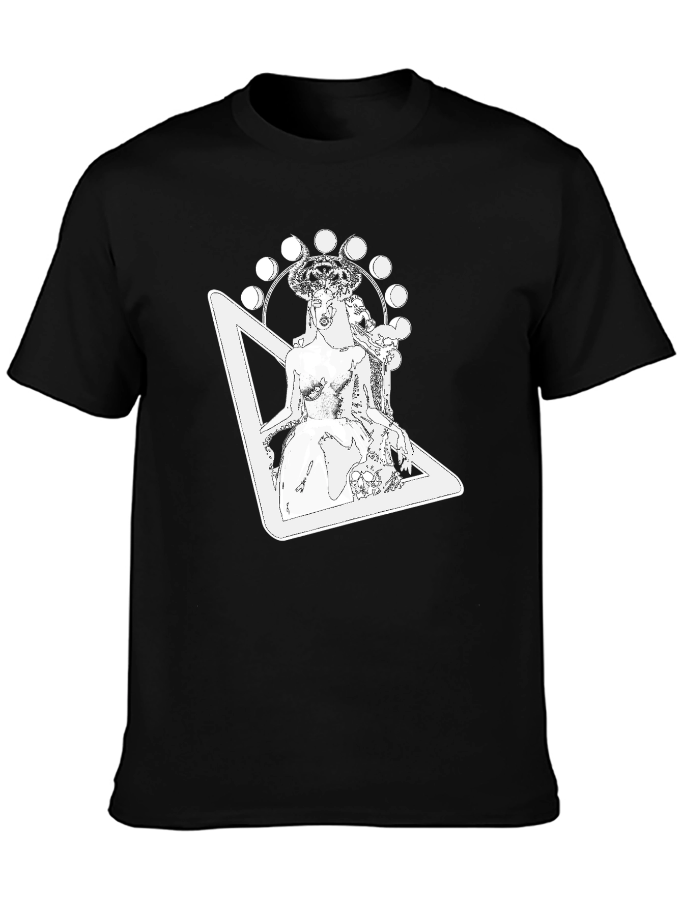Mystic Goddess Graphic Tee - Black Cotton T-Shirt