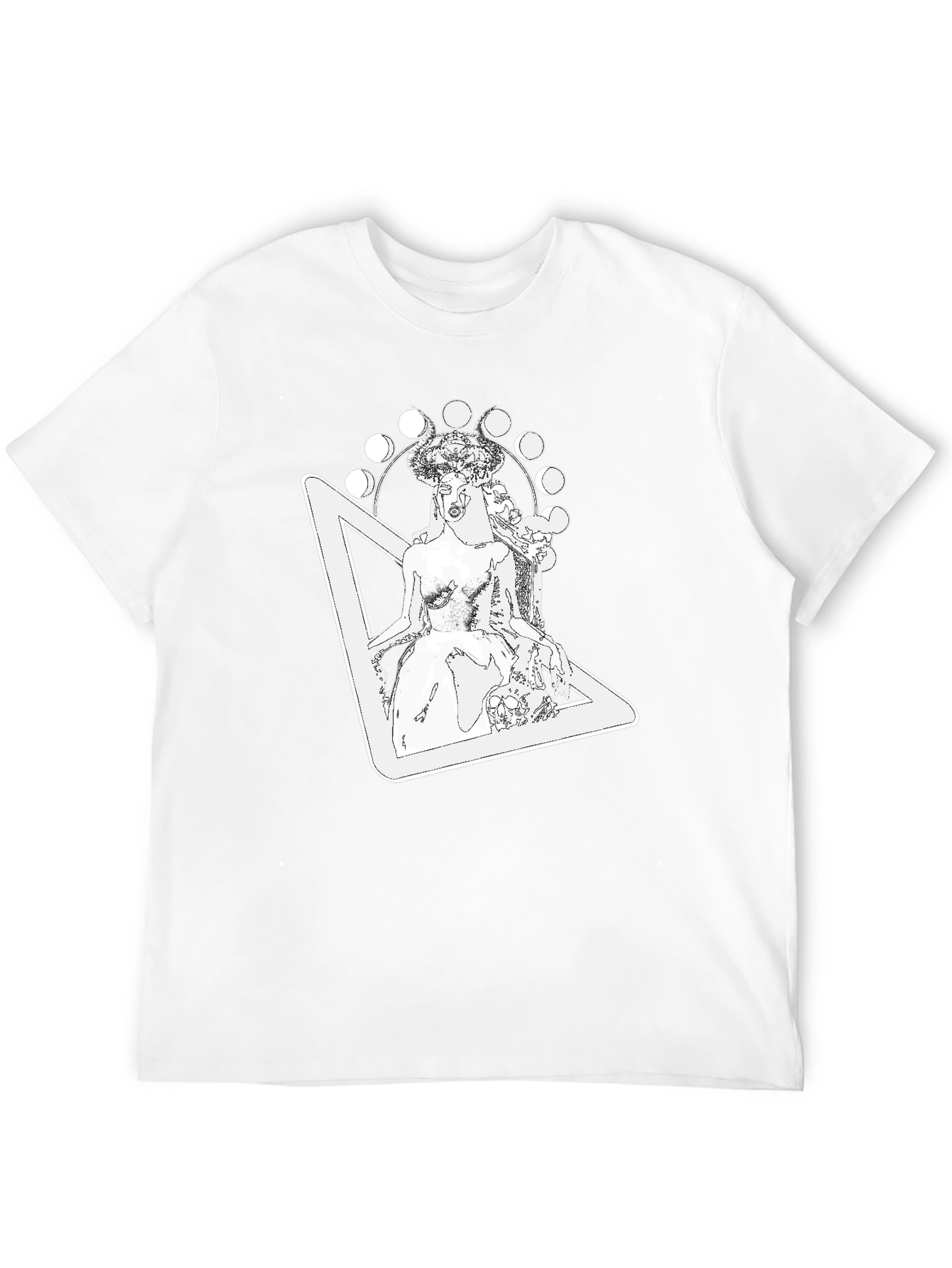 Mystic Goddess Graphic Tee - Black Cotton T-Shirt