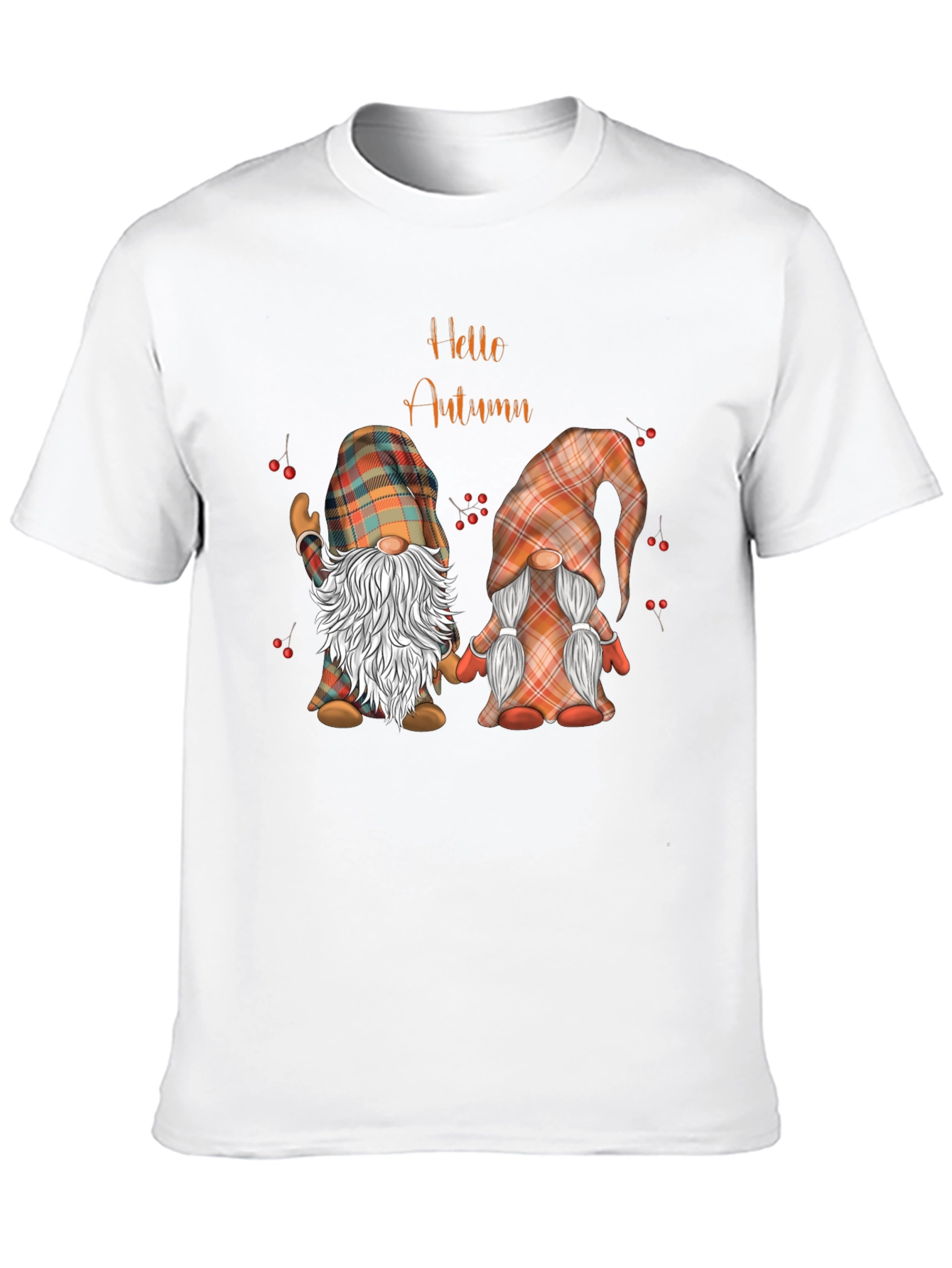 Hello Autumn Gnomes Black T-Shirt