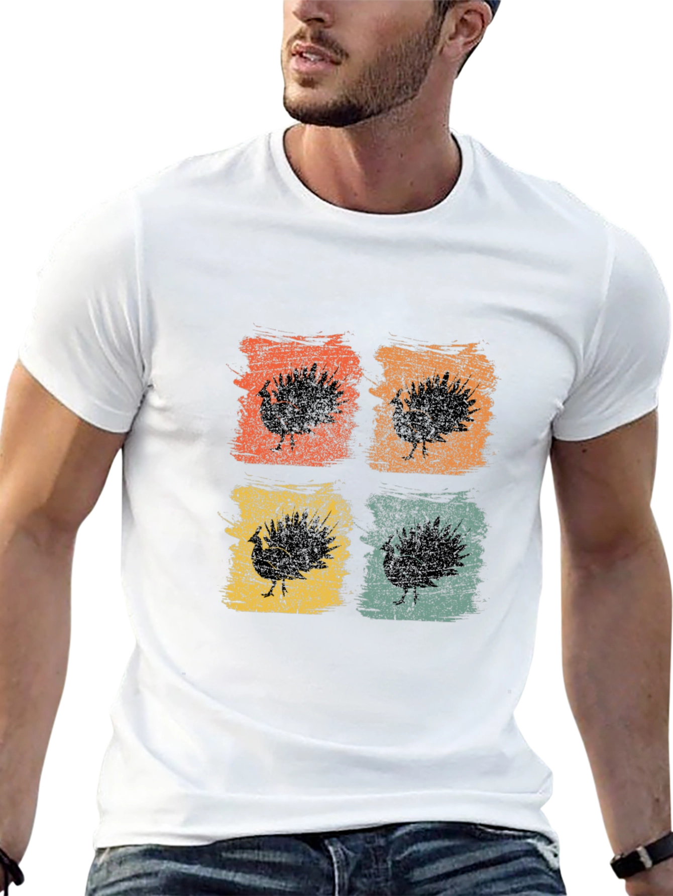 Retro Turkey Graphic T-Shirt - Thanksgiving Style