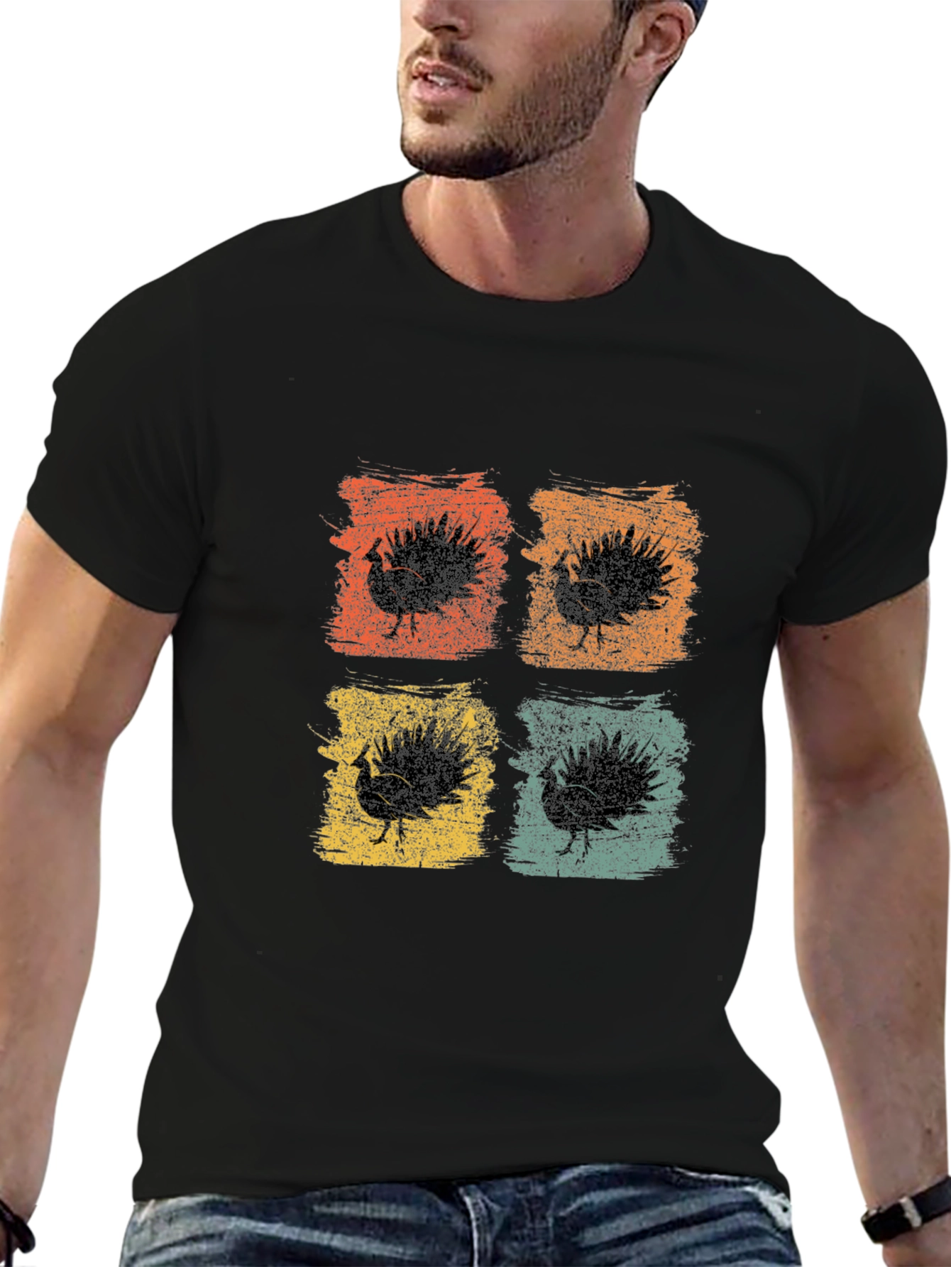 Retro Turkey Graphic T-Shirt - Thanksgiving Style