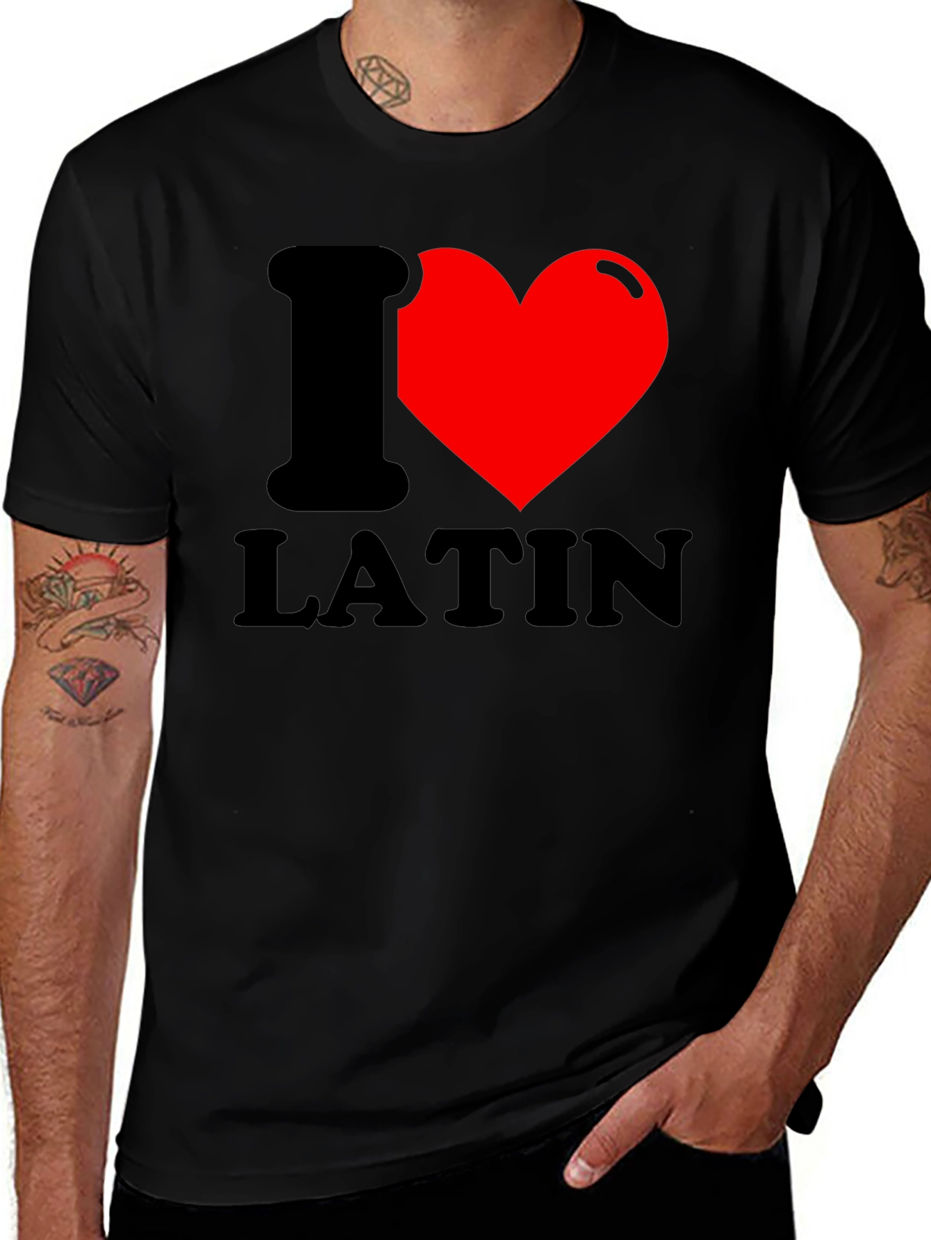 I Heart Latin T-Shirt - Black Graphic Tee