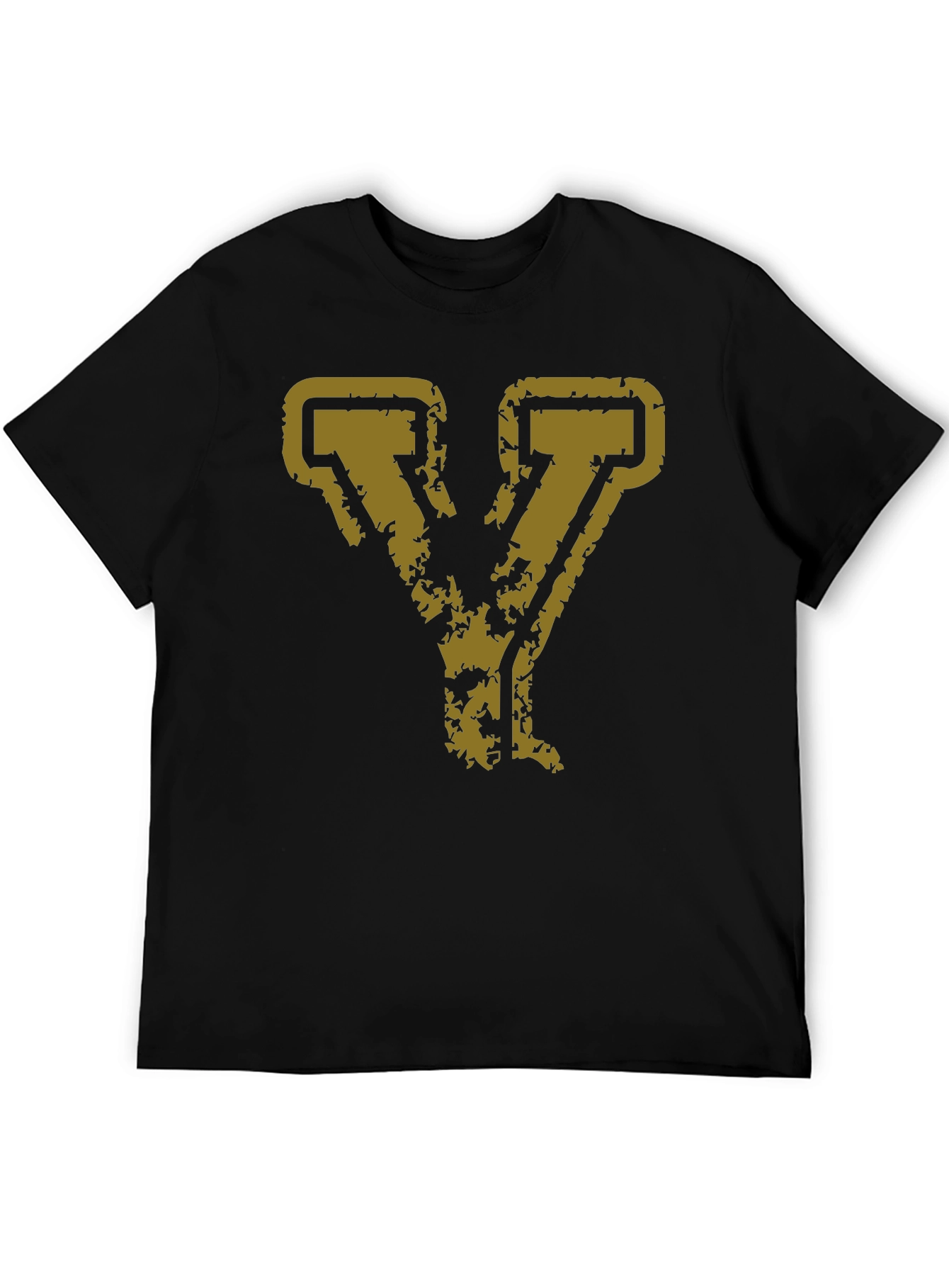 Distressed Gold Letter Y Graphic Tee