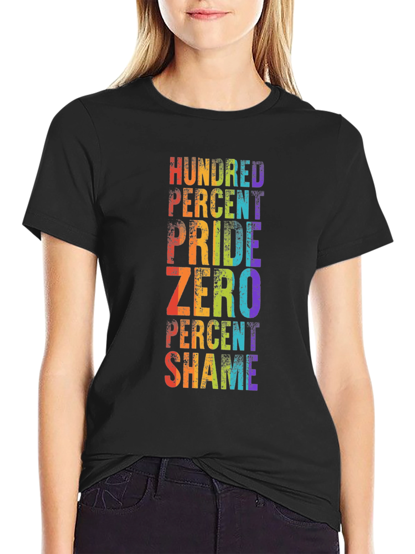 Pride T-Shirt - Hundred Percent Pride Zero Percent Shame