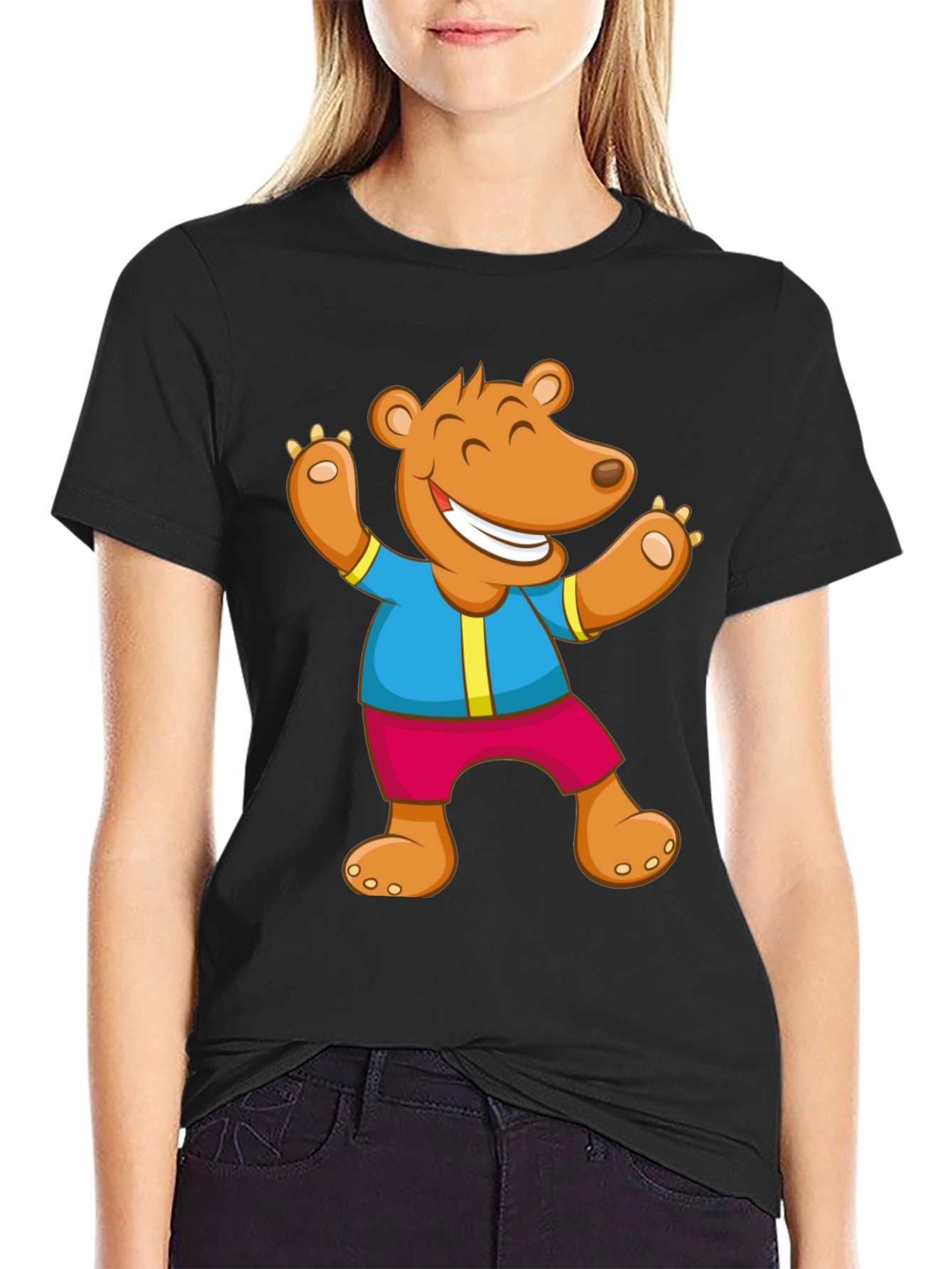 Funny Bear Graphic T-Shirt - Cartoon Design
