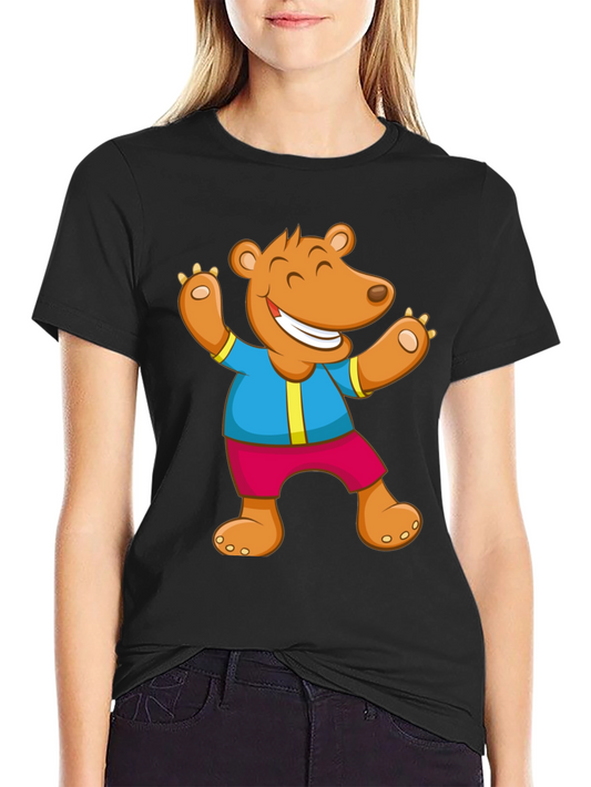 Funny Bear Graphic T-Shirt - Cartoon Design