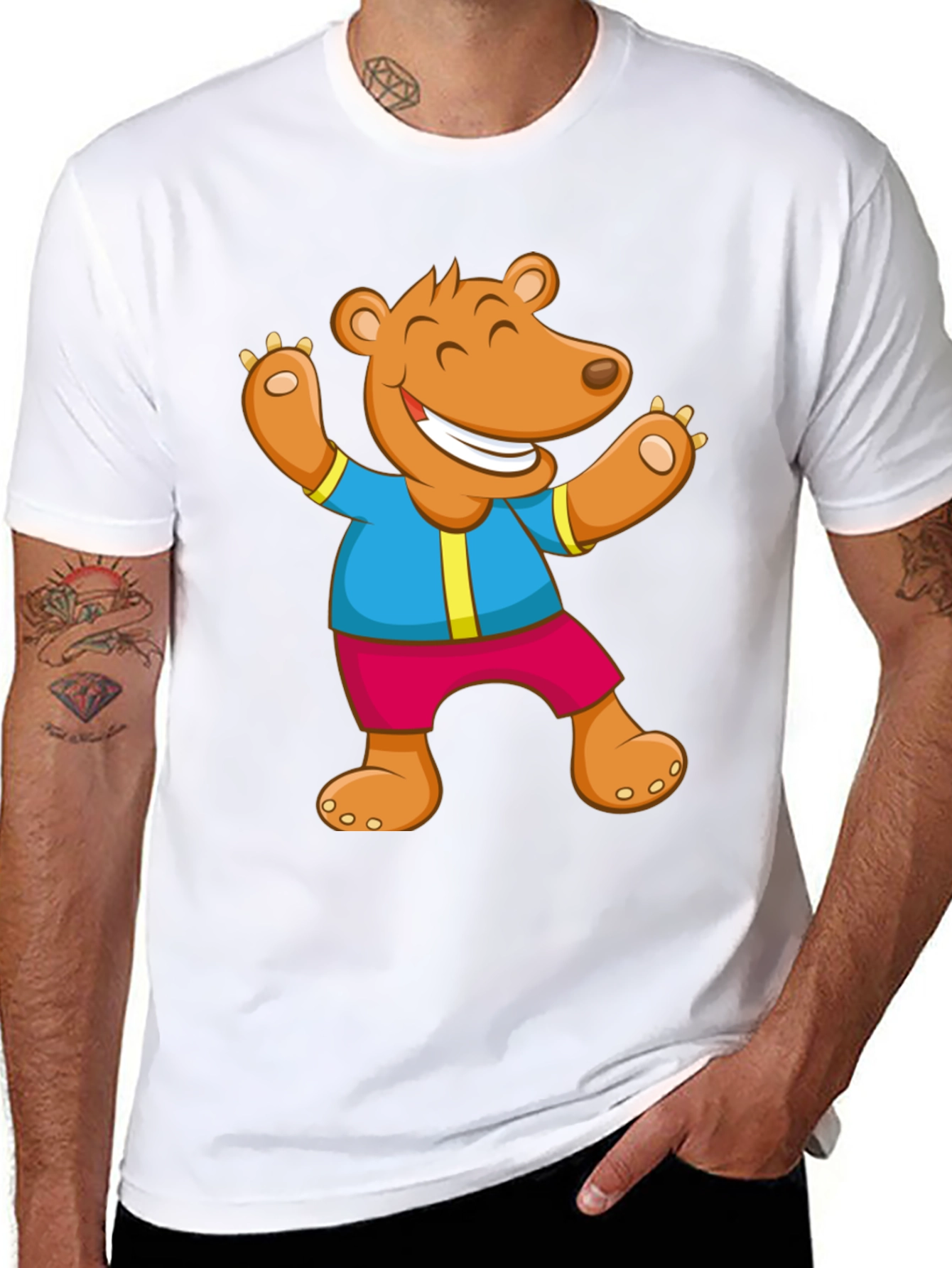 Funny Bear Graphic T-Shirt - Cartoon Design