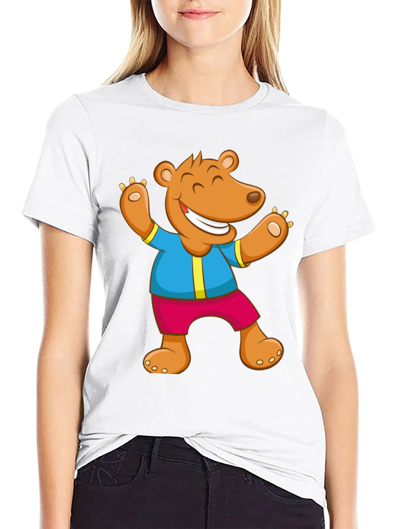 Funny Bear Graphic T-Shirt - Cartoon Design
