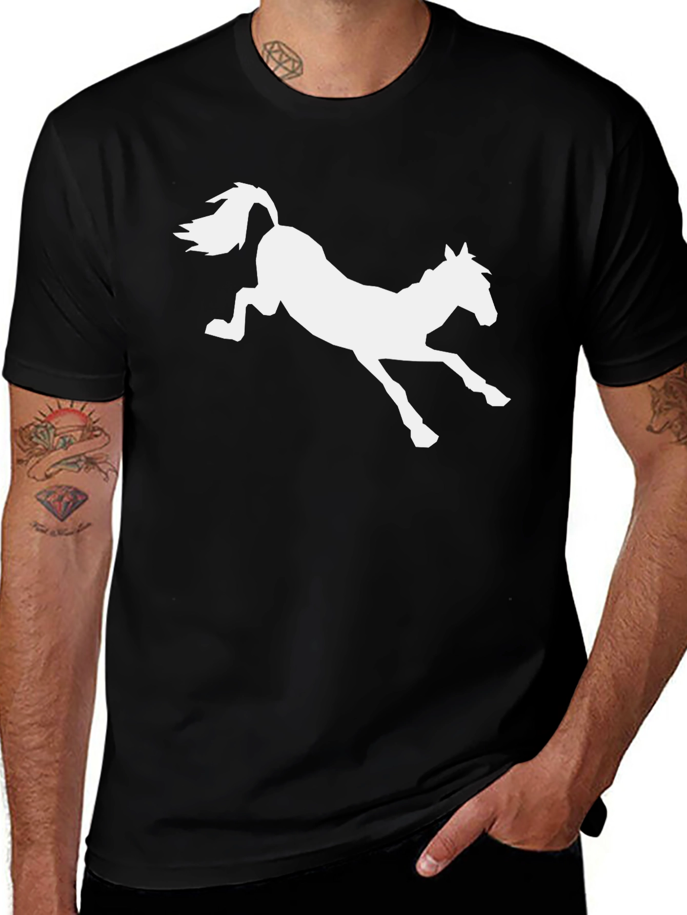 Horse Silhouette Black T-Shirt