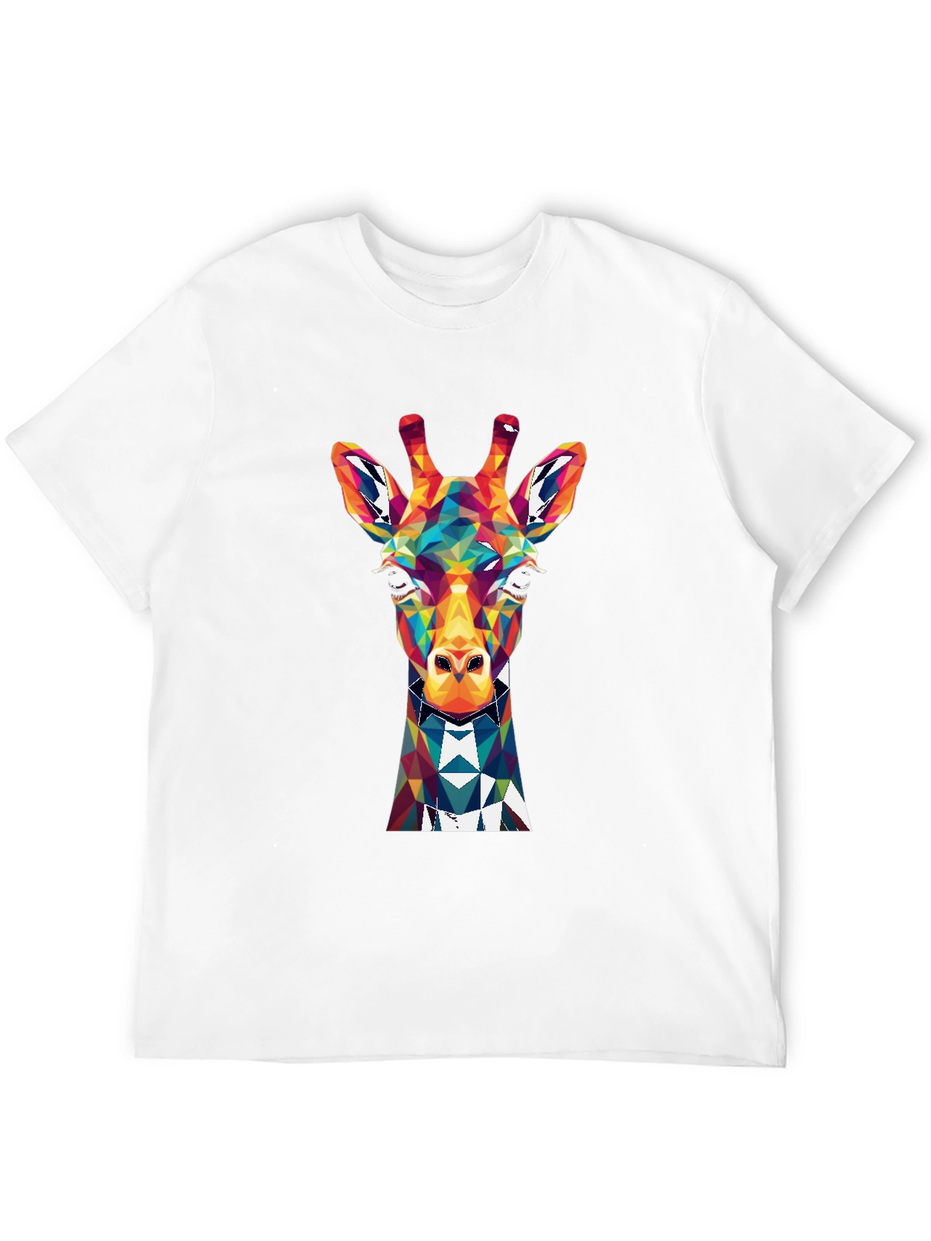 Geometric Giraffe Graphic Tee - Mens Black T-Shirt