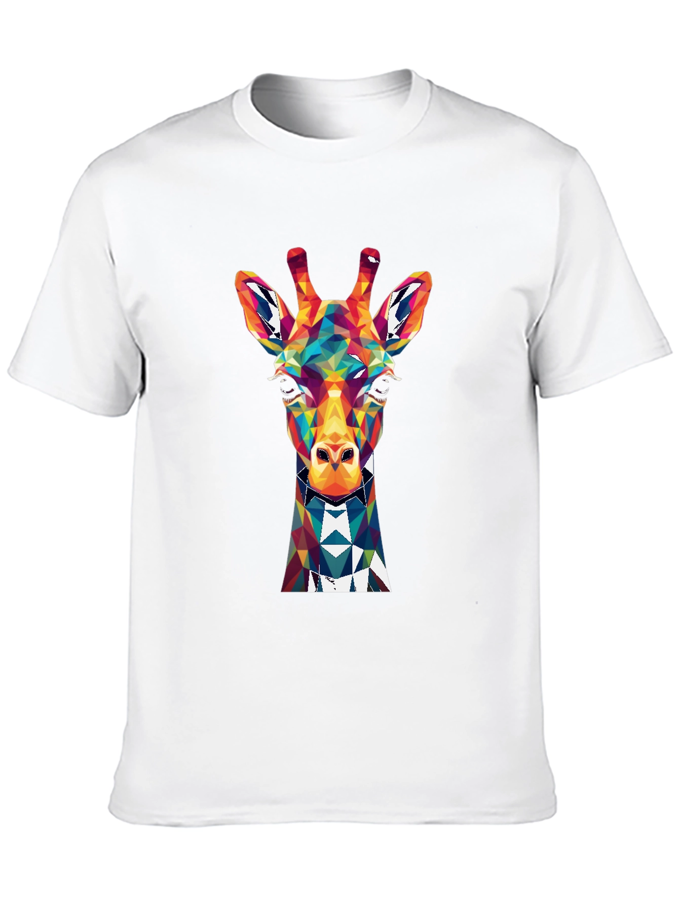 Geometric Giraffe Graphic Tee - Mens Black T-Shirt