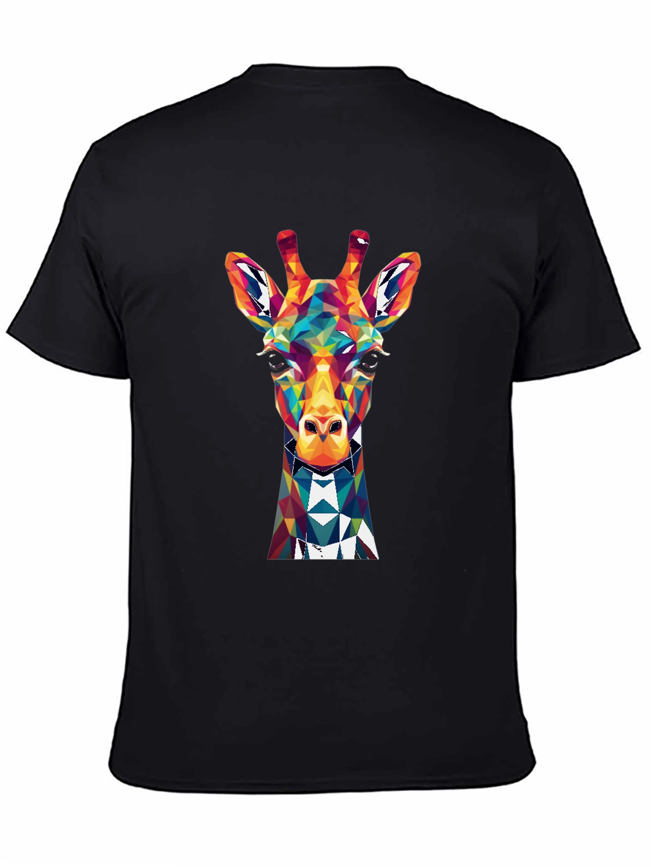 Geometric Giraffe Graphic Tee - Mens Black T-Shirt