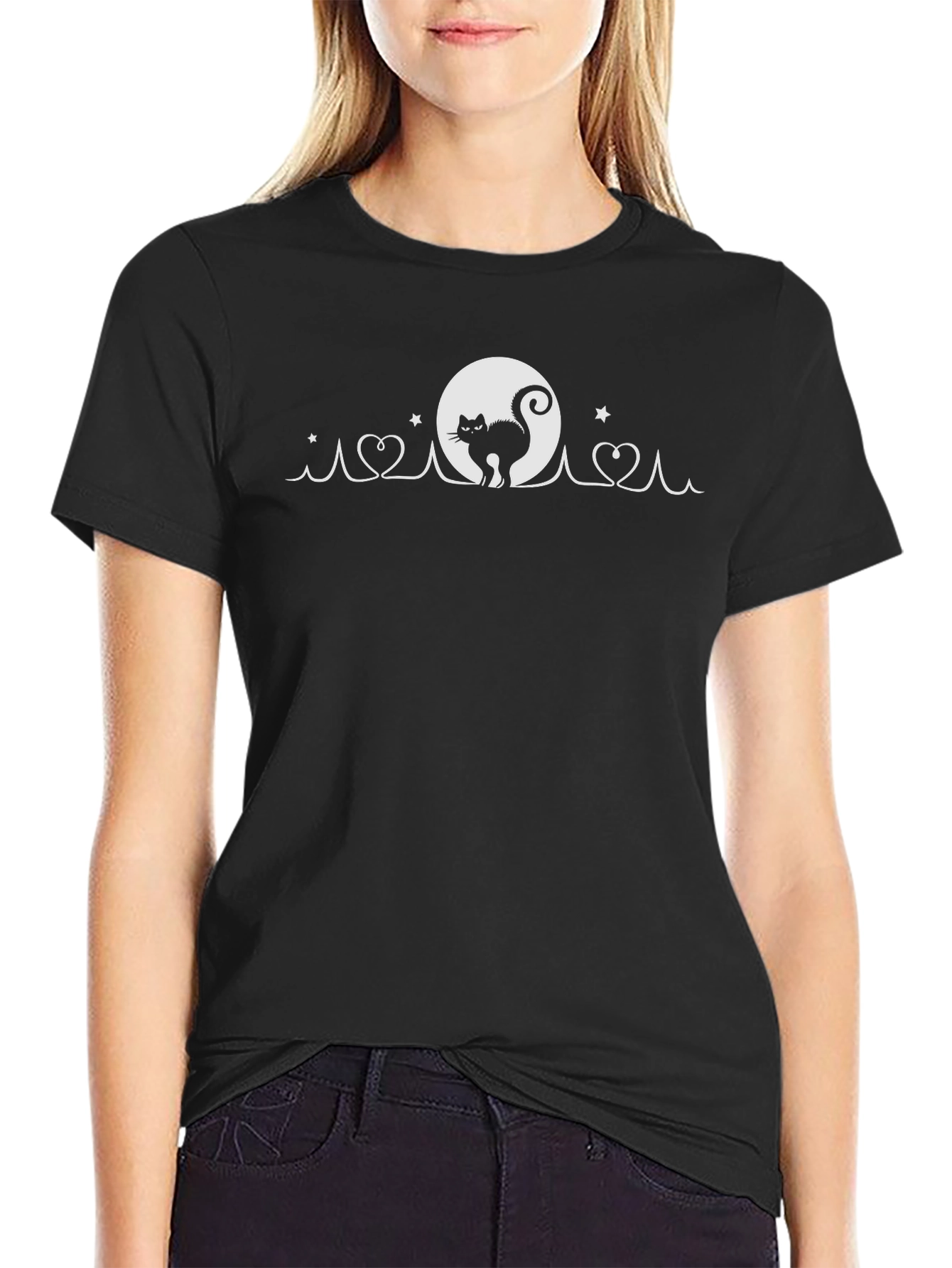 Black Cat Moon T-Shirt