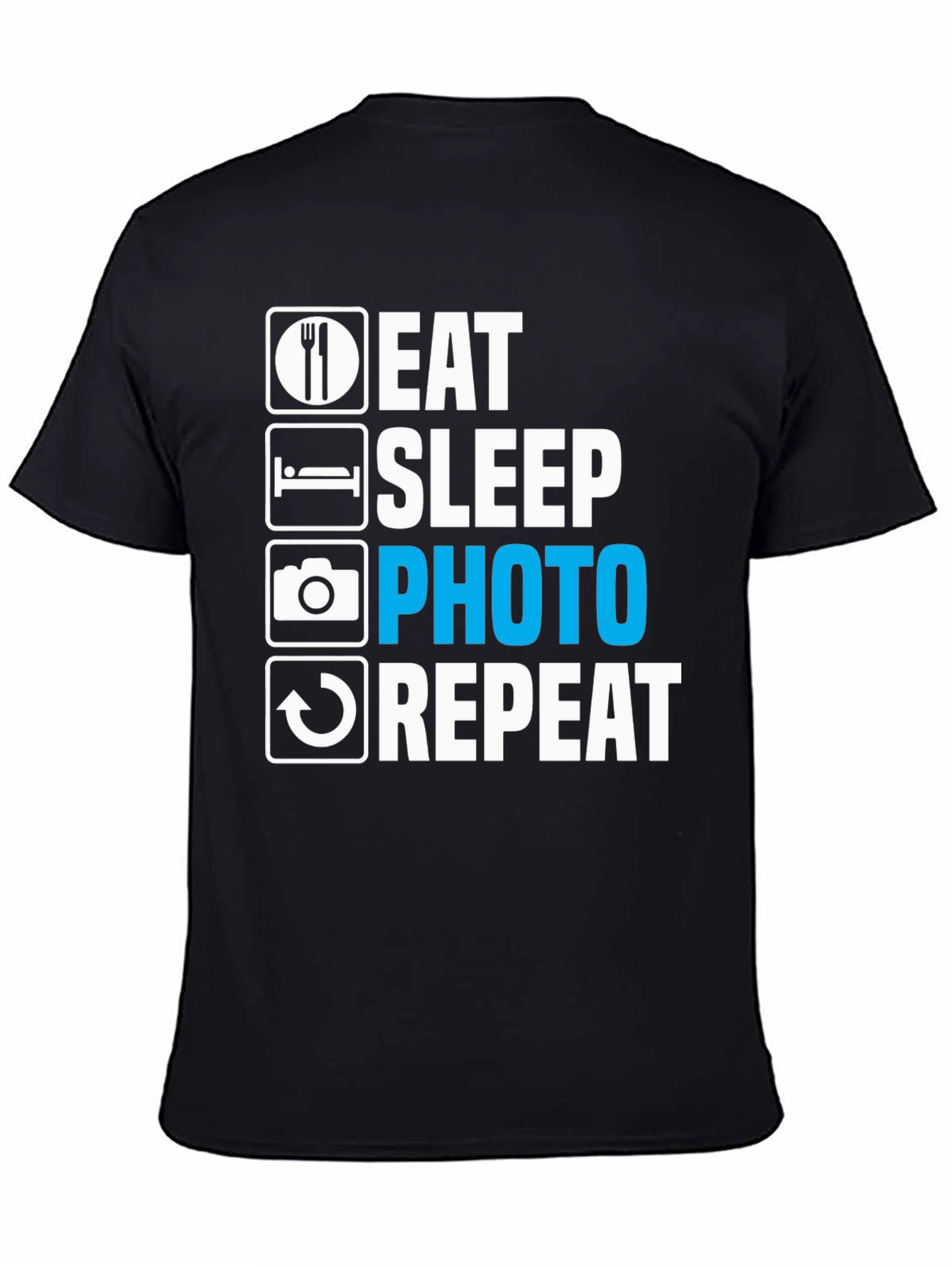 Eat Sleep Photo Repeat Graphic Tee - Photographer Gift