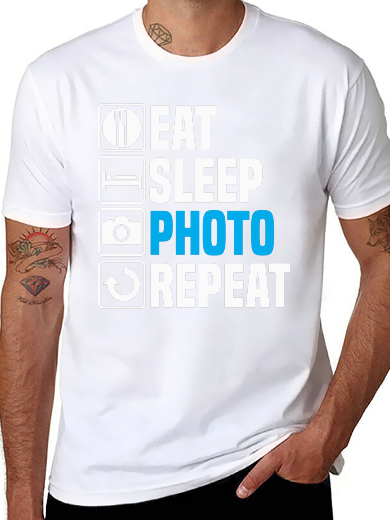 Eat Sleep Photo Repeat Graphic Tee - Photographer Gift