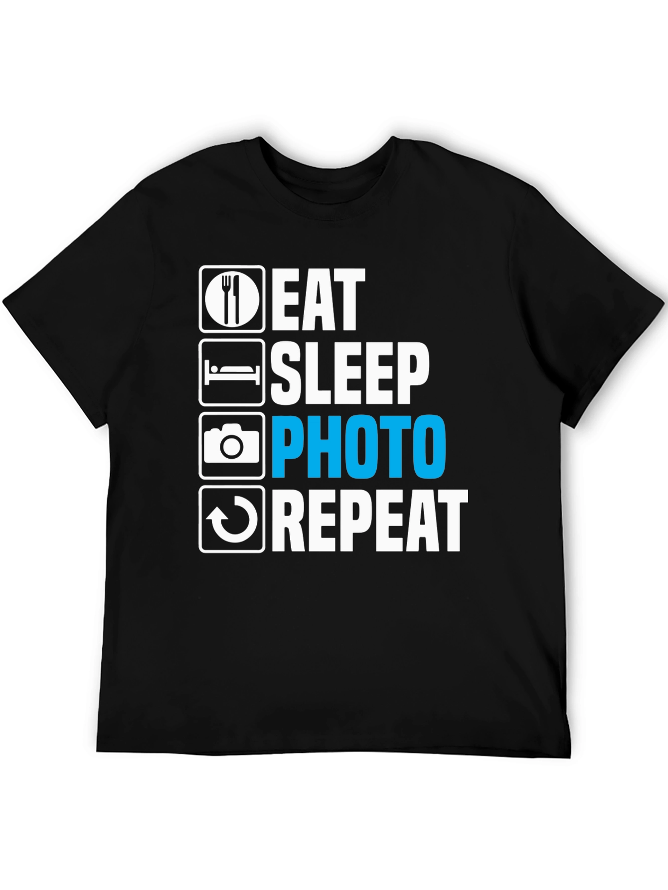 Eat Sleep Photo Repeat Graphic Tee - Photographer Gift