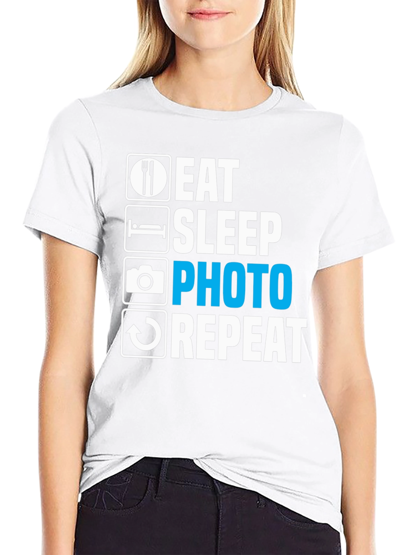 Eat Sleep Photo Repeat Graphic Tee - Photographer Gift