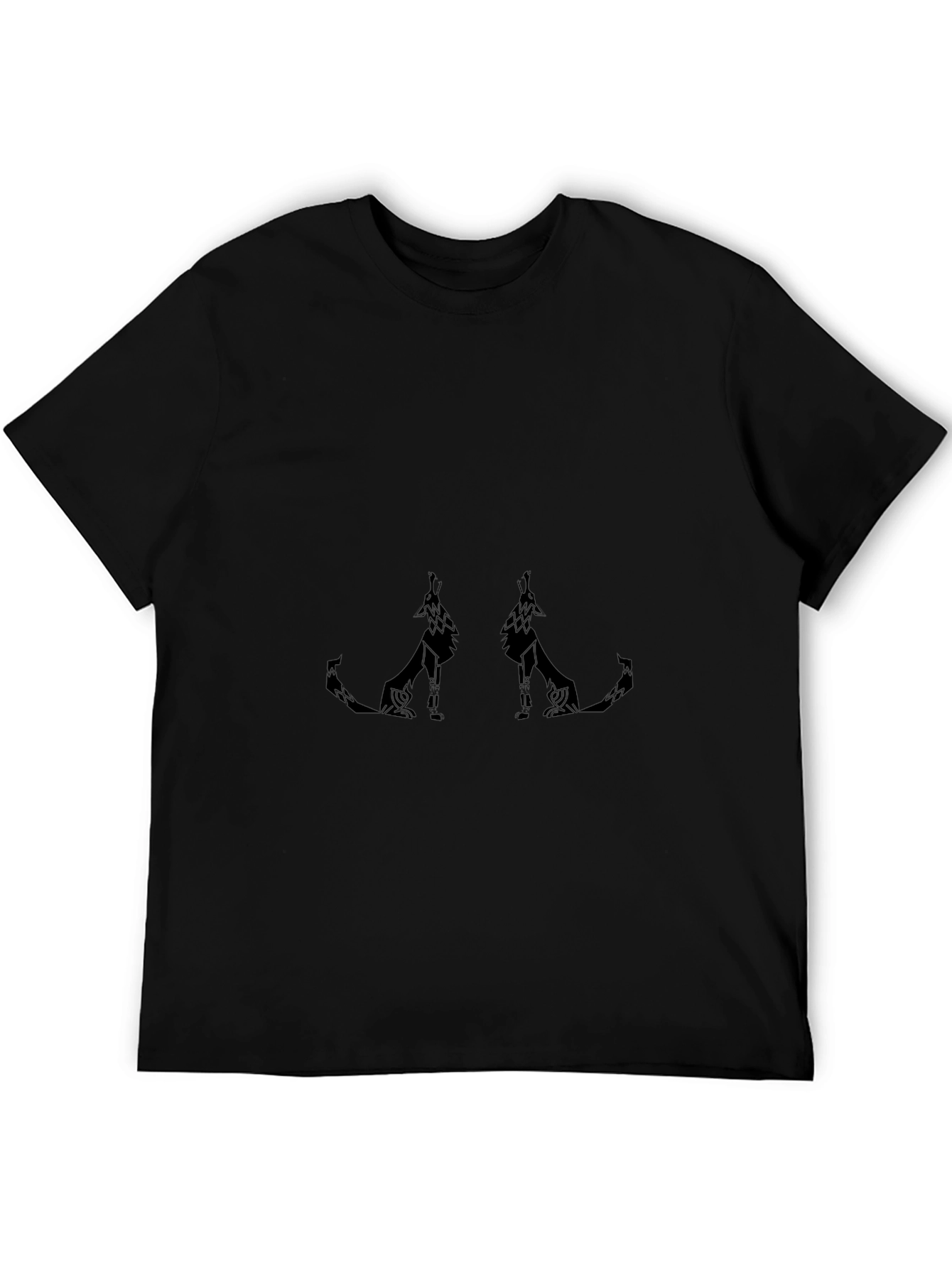 Stylish Black Wolf Graphic Tee