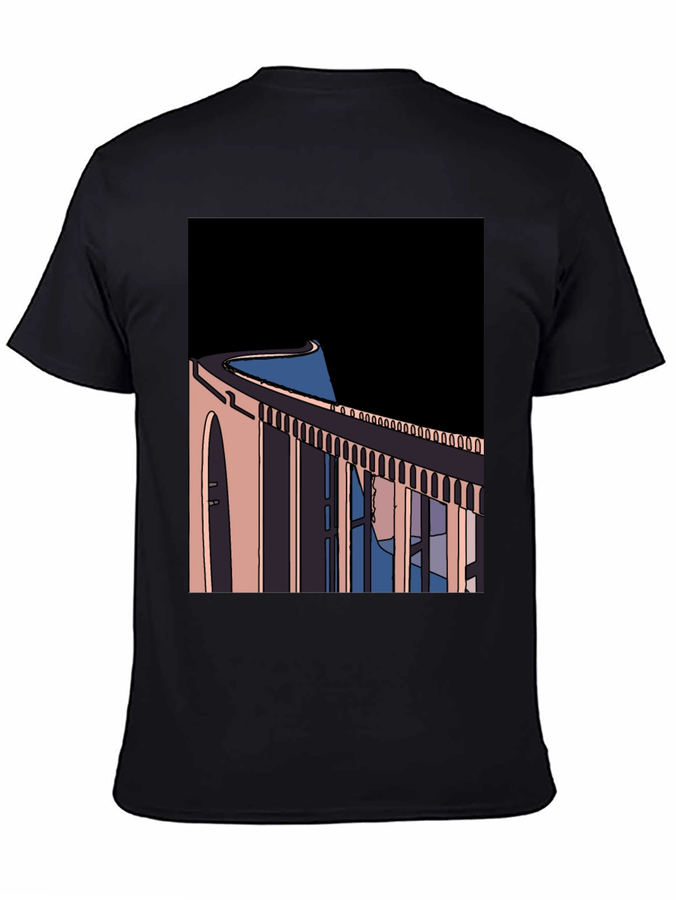 Abstract Bridge Graphic Tee - Black