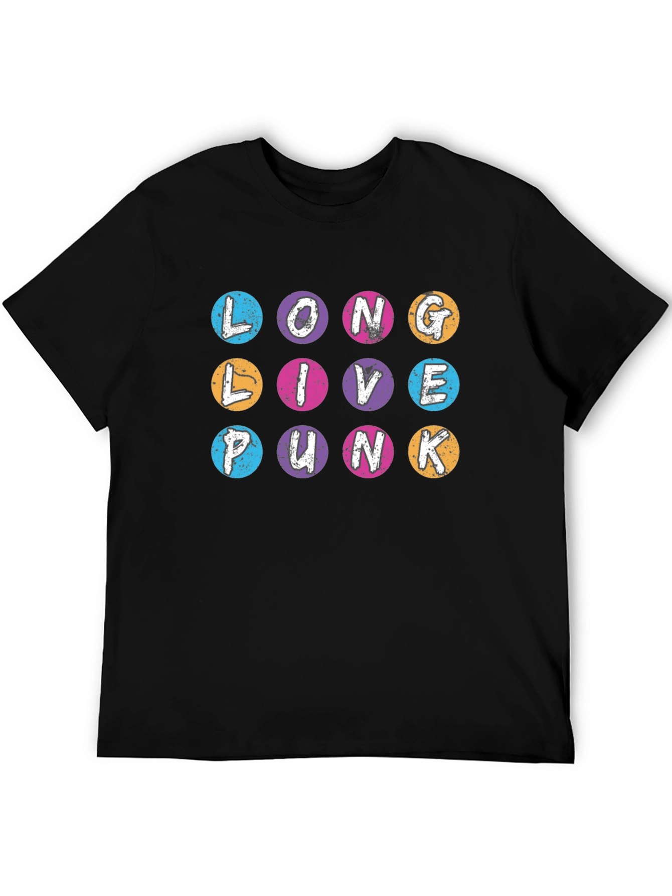 Long Live Punk Graphic T-Shirt - Crew Neck Black