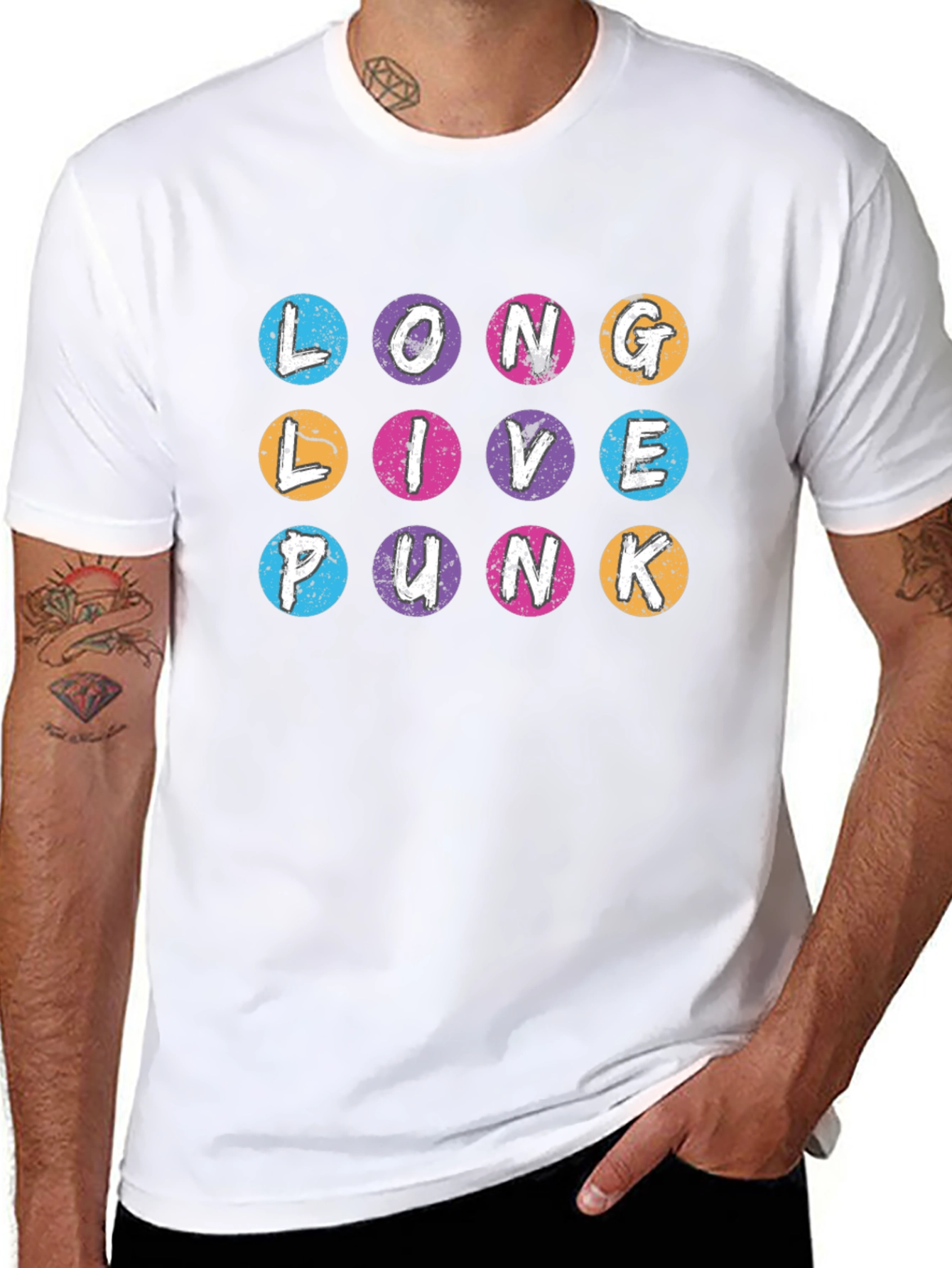 Long Live Punk Graphic T-Shirt - Crew Neck Black