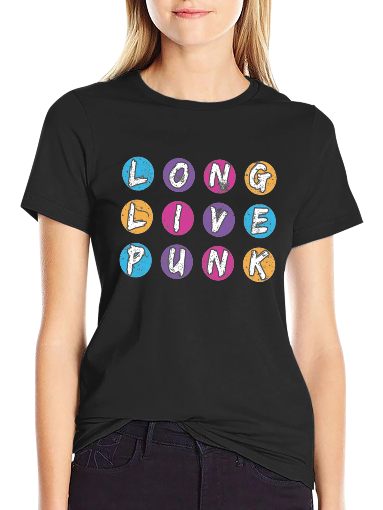 Long Live Punk Graphic T-Shirt - Crew Neck Black