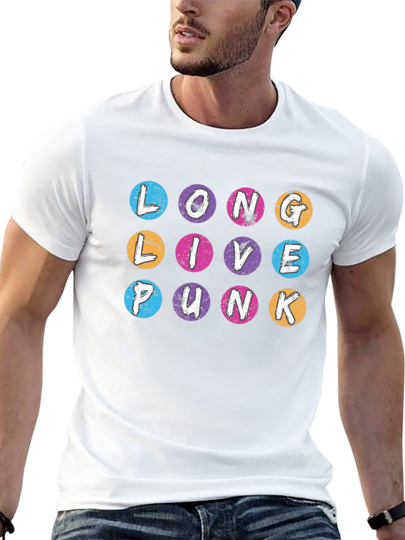 Long Live Punk Graphic T-Shirt - Crew Neck Black