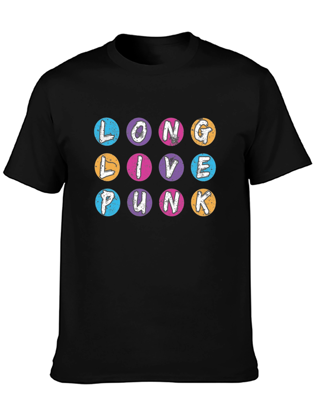 Long Live Punk Graphic T-Shirt - Crew Neck Black