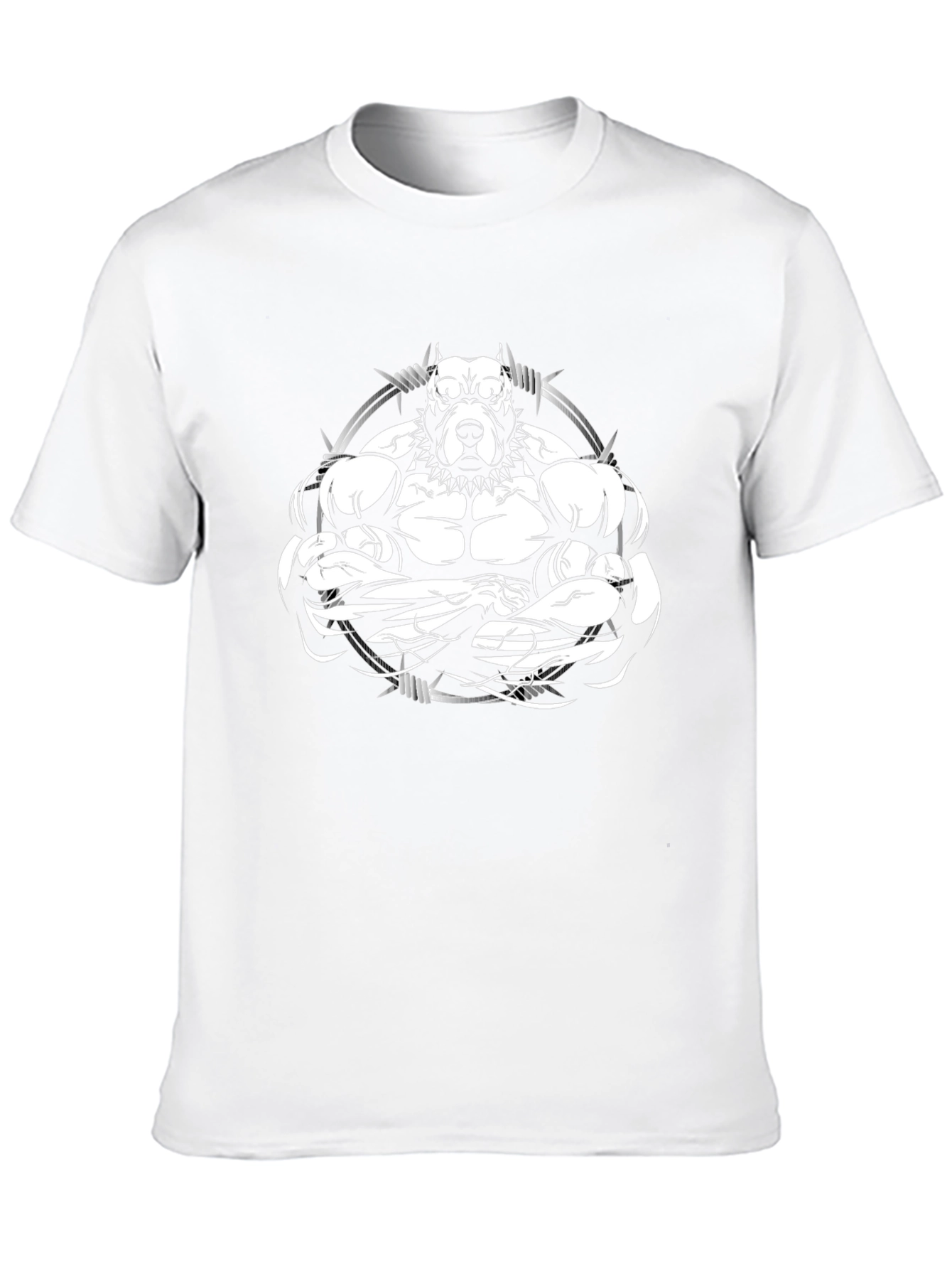 Black Muscle Dog Graphic T-Shirt