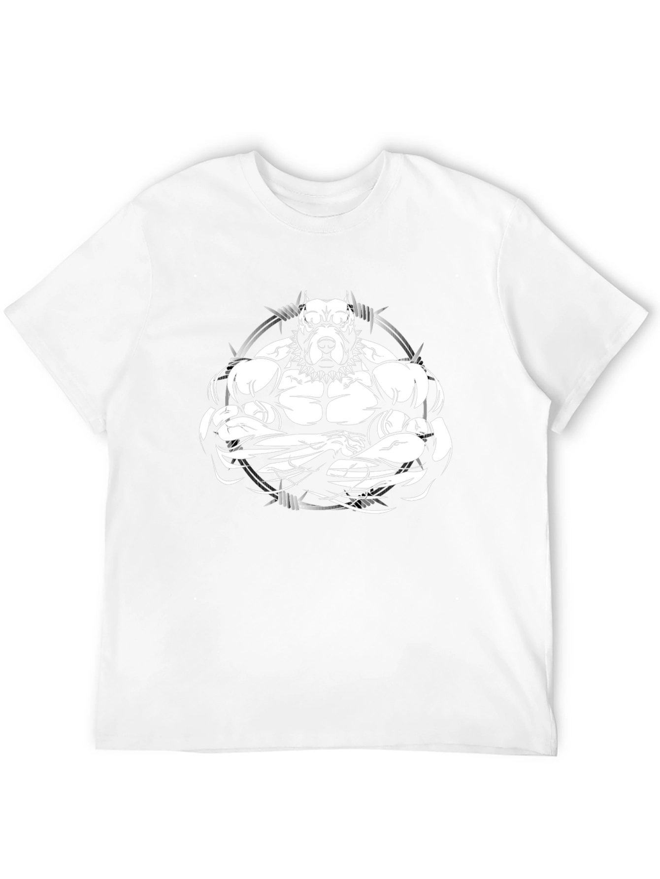 Black Muscle Dog Graphic T-Shirt