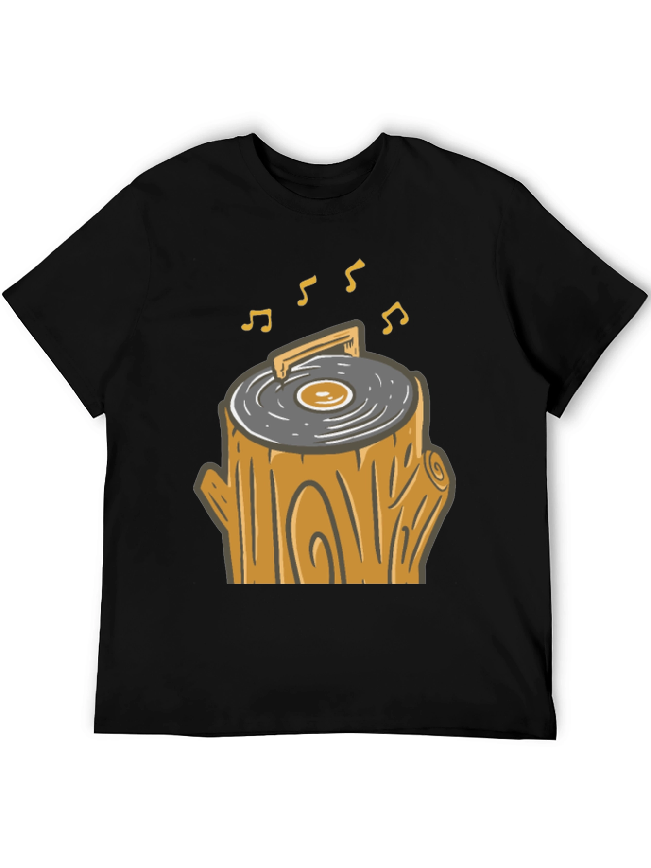 Novelty Tree Stump Turntable T-Shirt