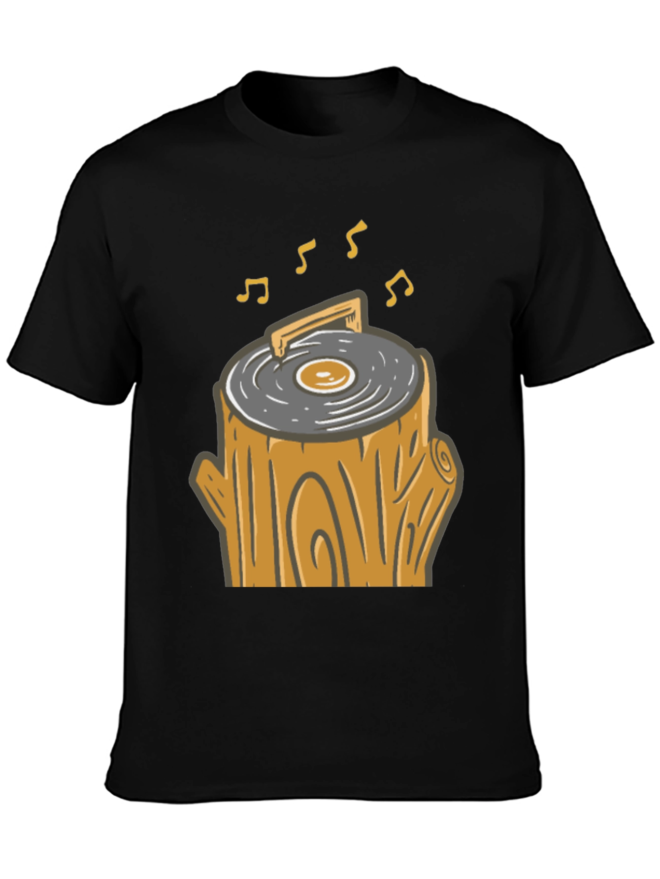 Novelty Tree Stump Turntable T-Shirt