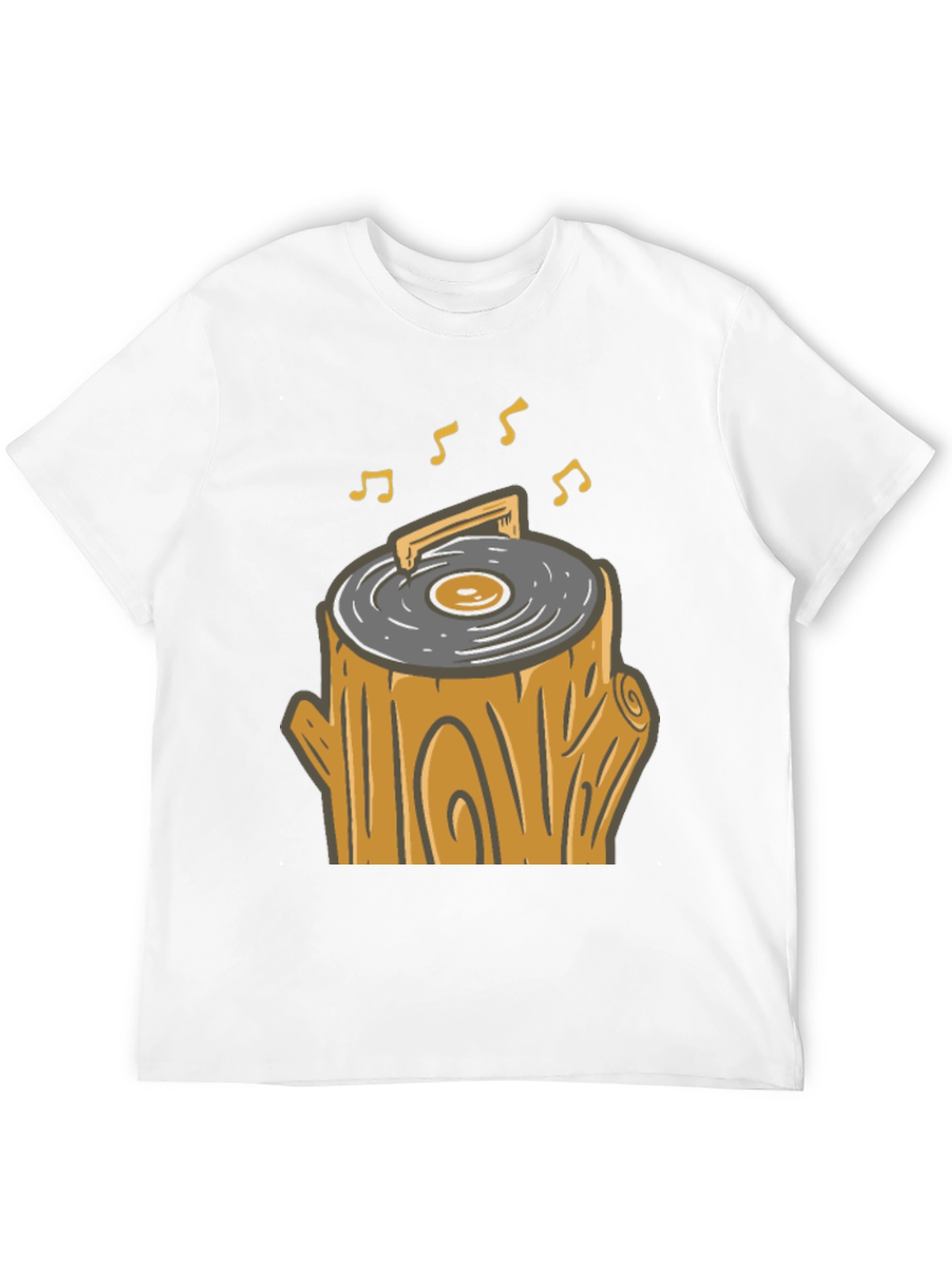 Novelty Tree Stump Turntable T-Shirt