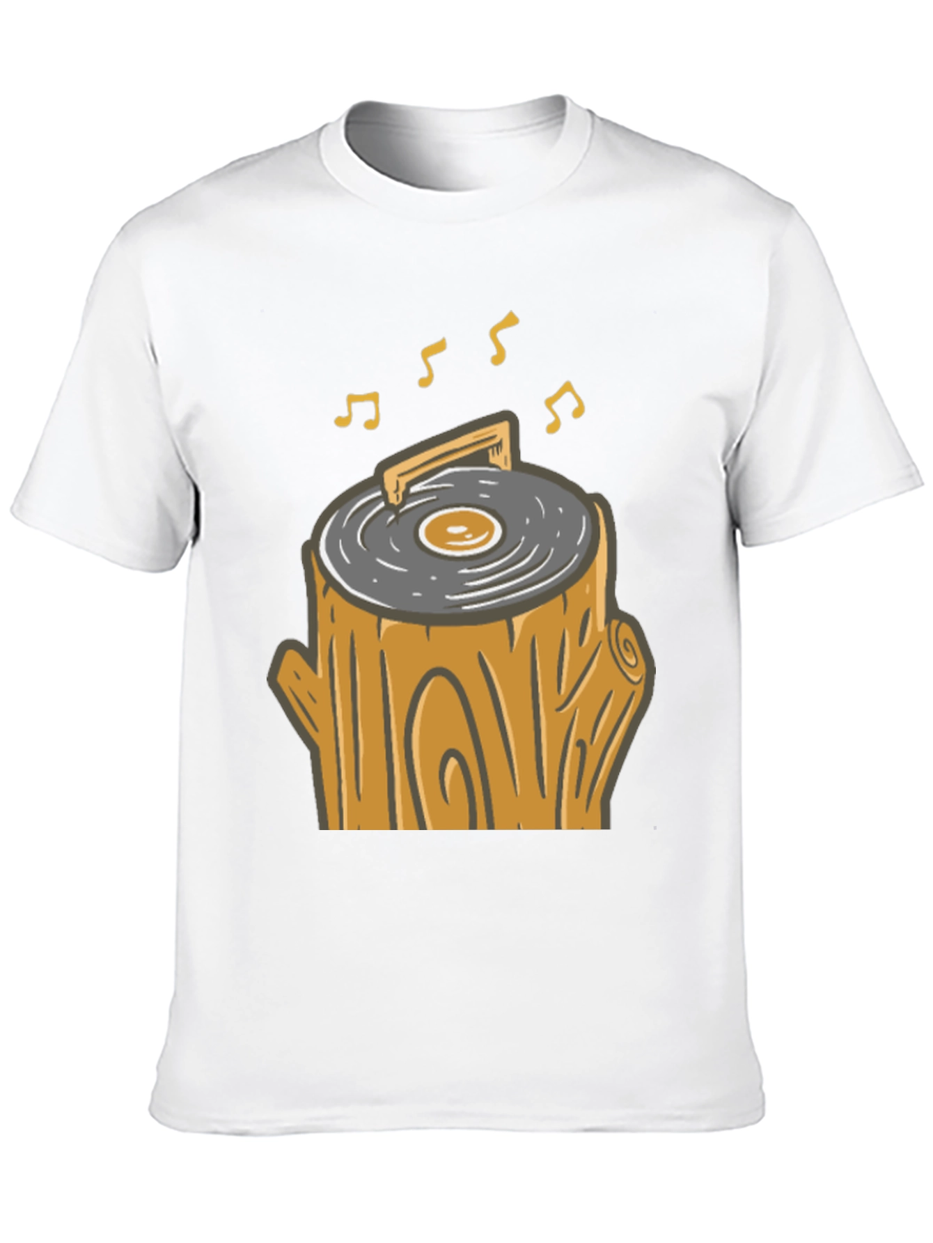 Novelty Tree Stump Turntable T-Shirt
