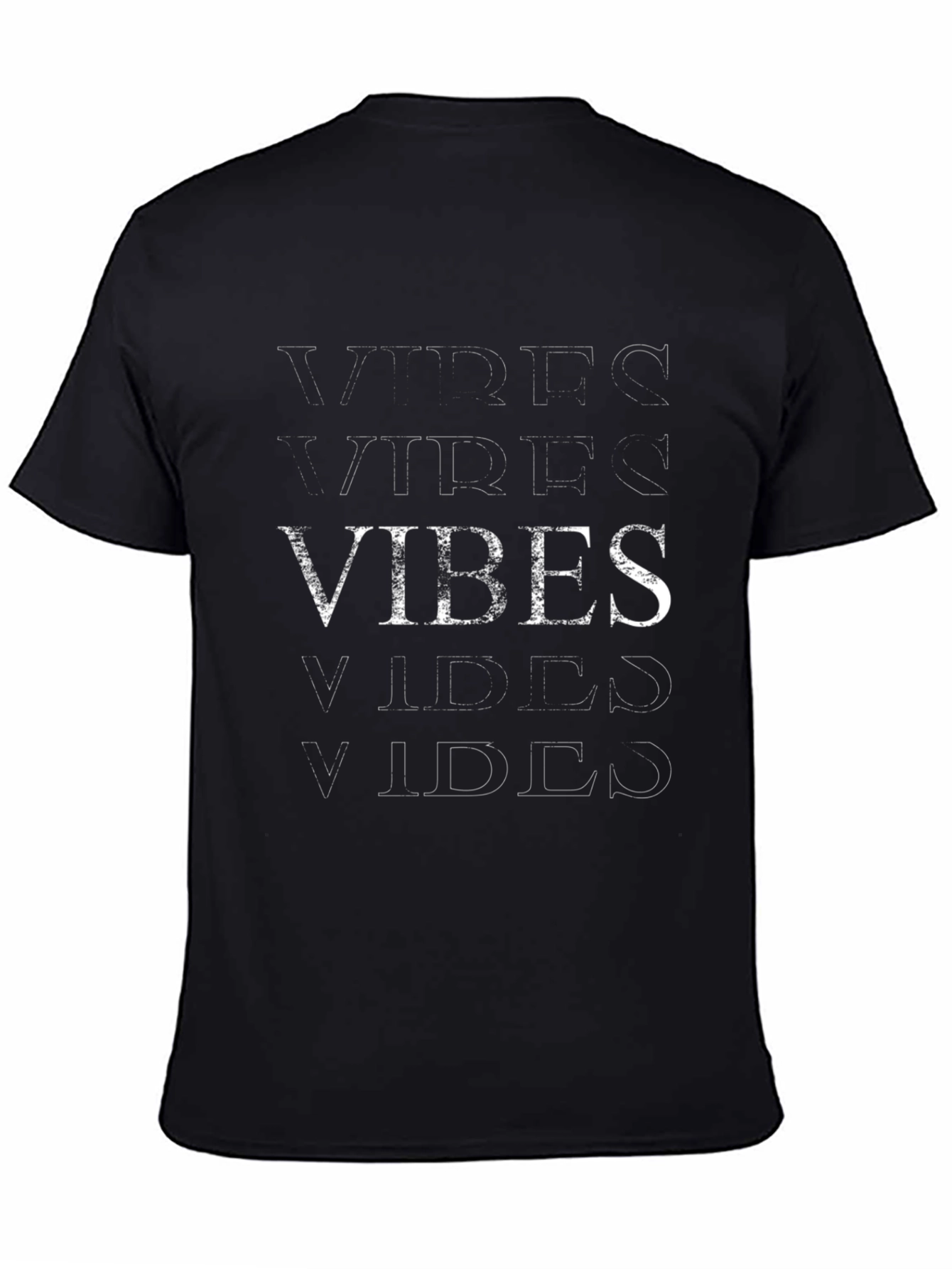 Vibes Graphic Tee -  Casual Black T-Shirt