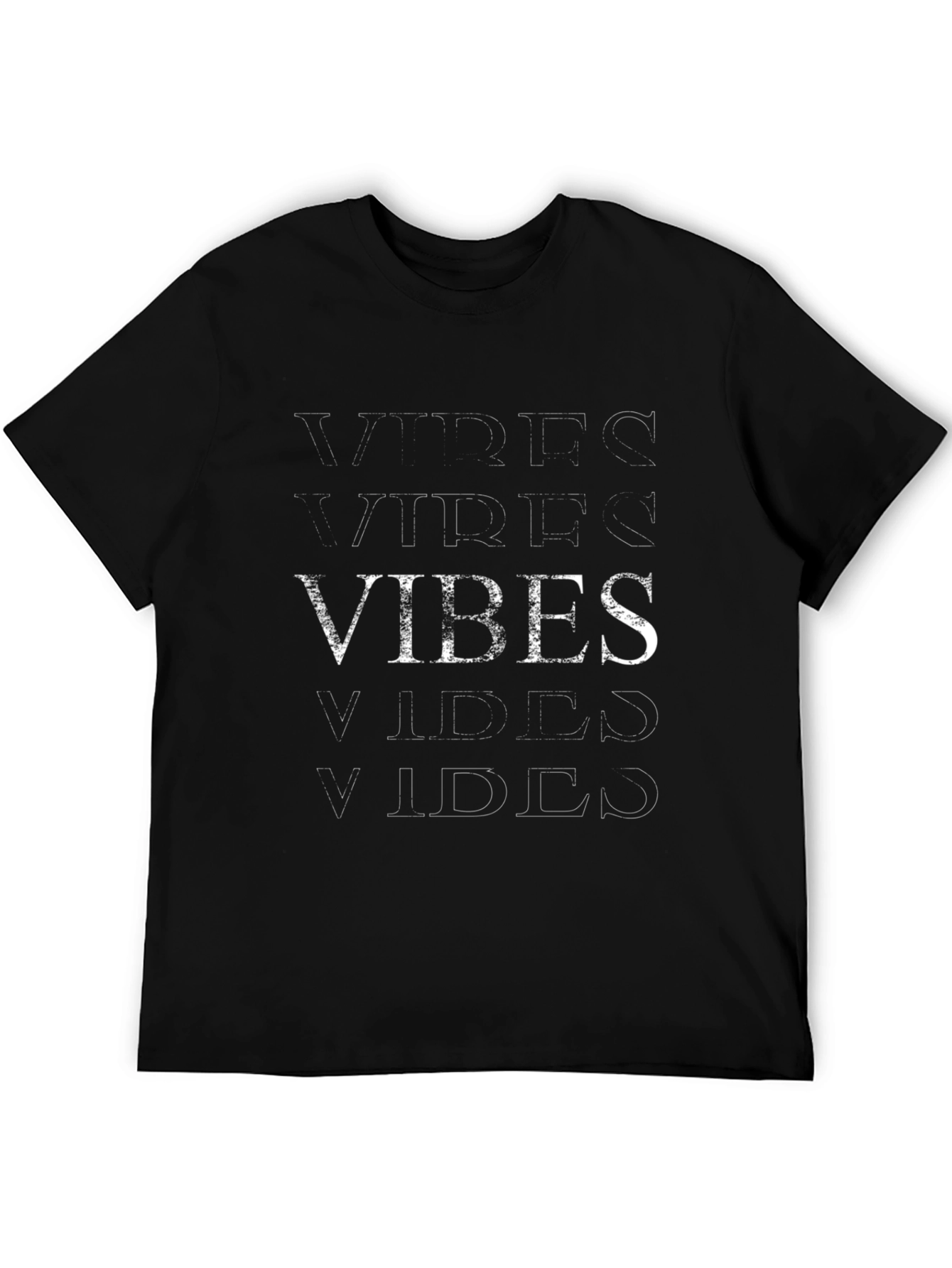 Vibes Graphic Tee -  Casual Black T-Shirt