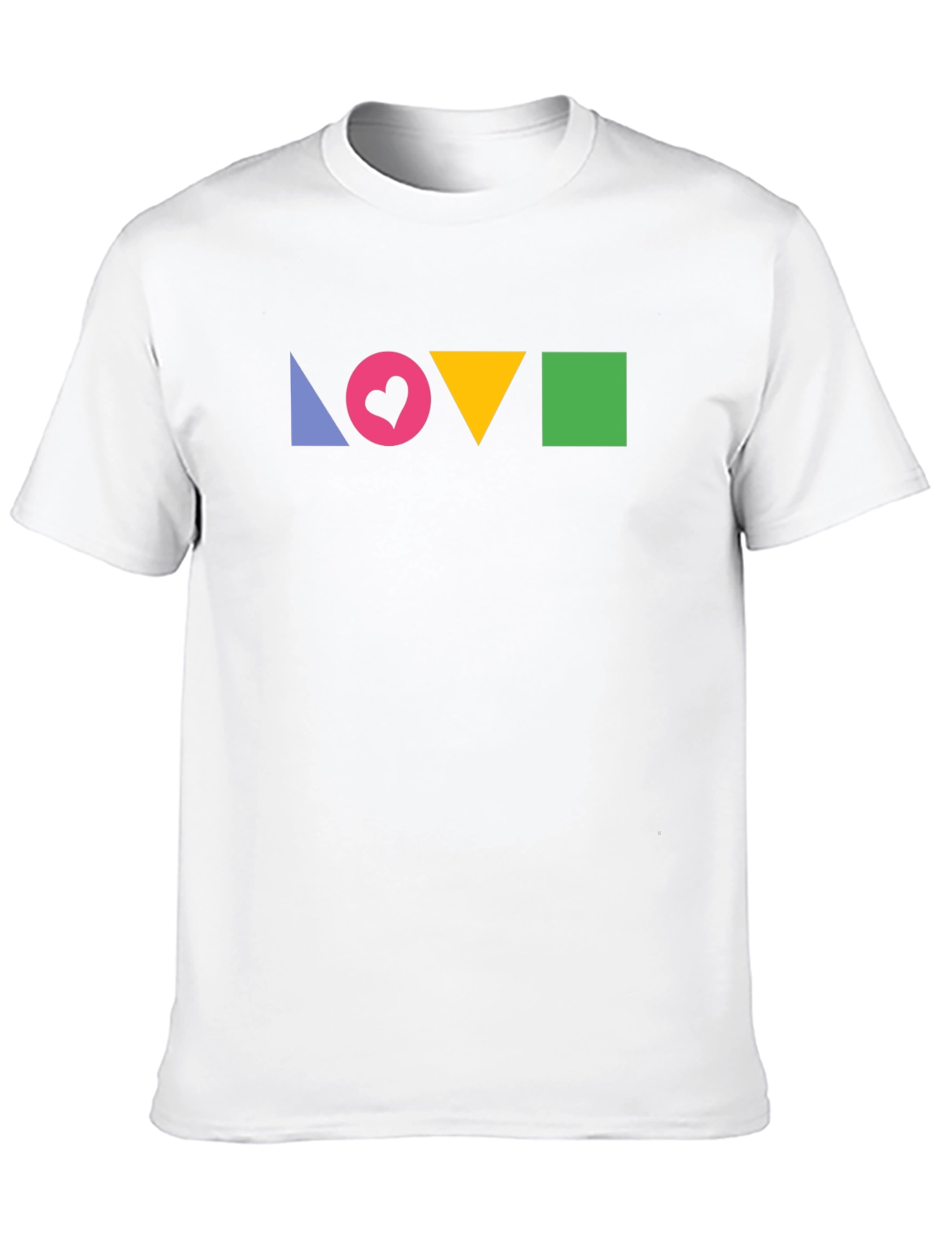 Geometric LOVE Print Black T-Shirt