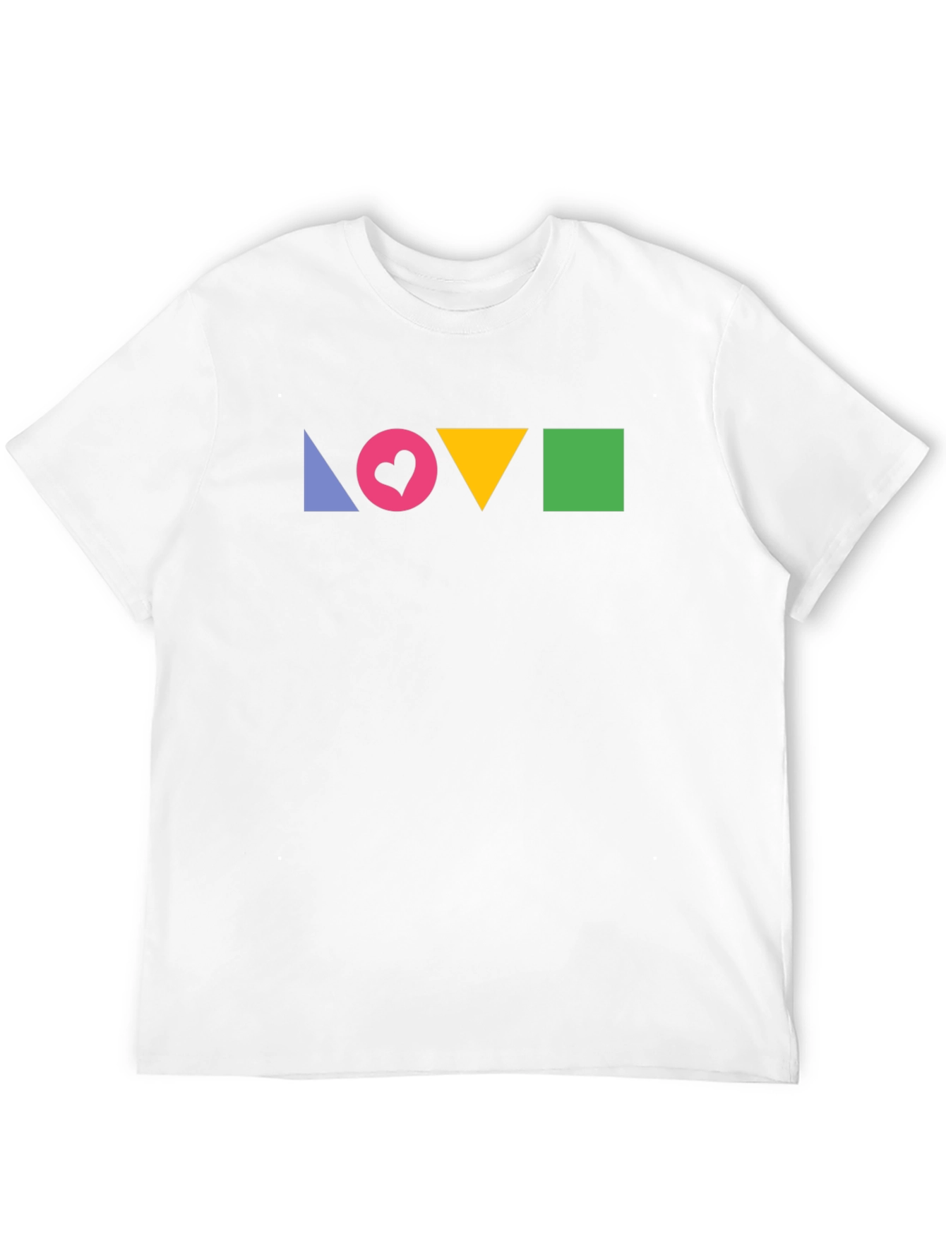 Geometric LOVE Print Black T-Shirt