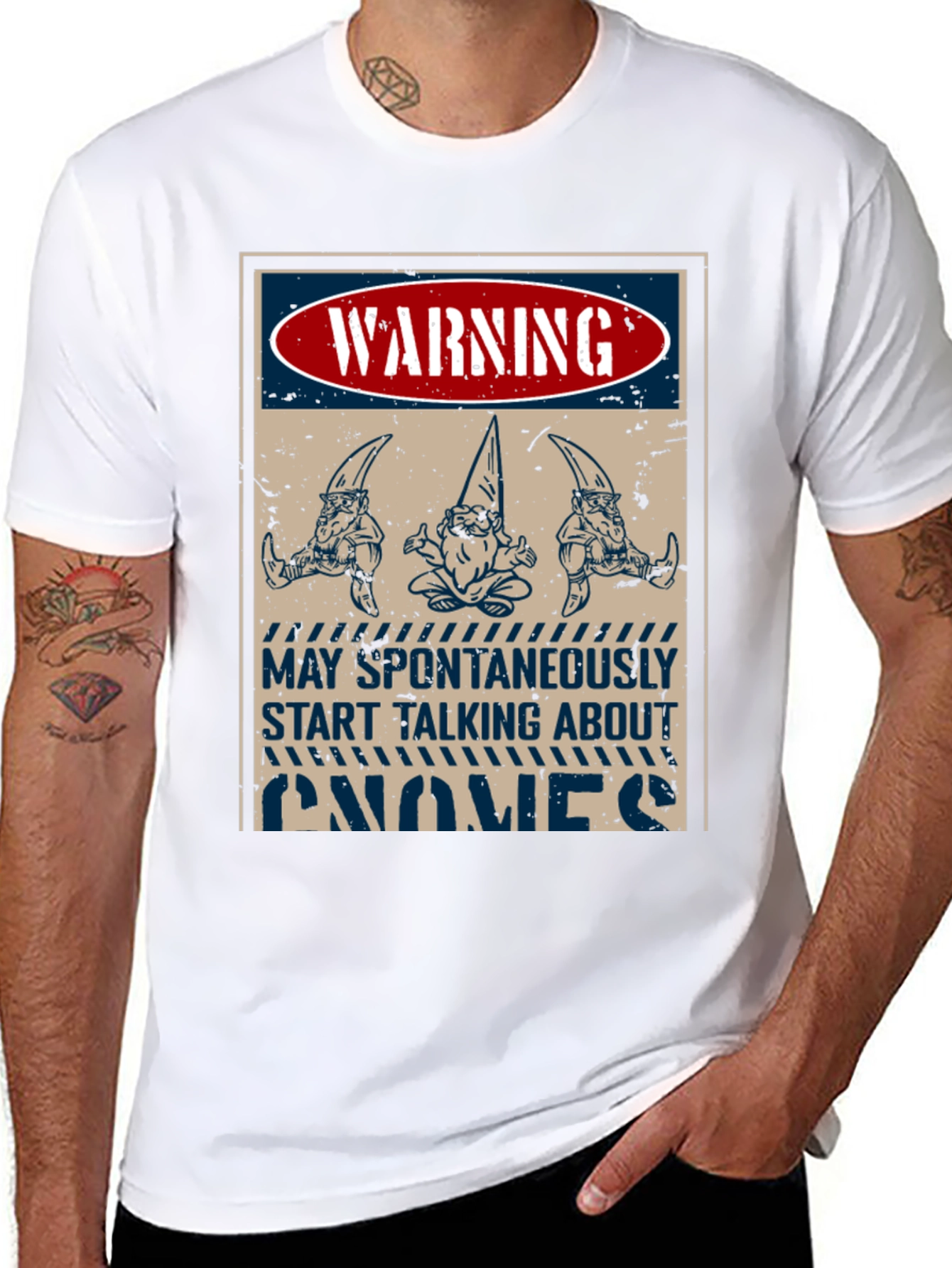 Warning Gnomes T-Shirt - Funny Graphic Tee