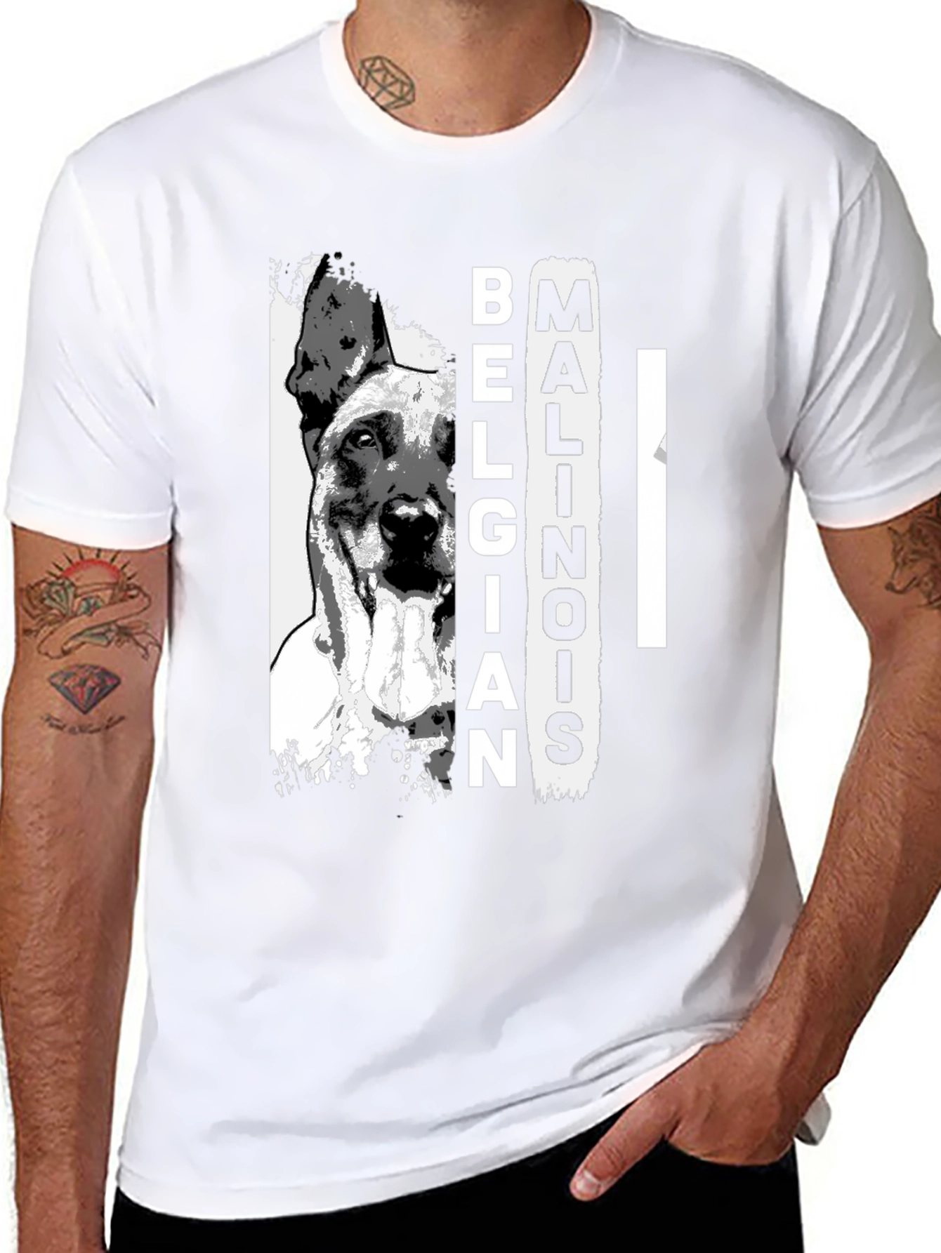 Belgian Malinois Dog Graphic T-Shirt - Black