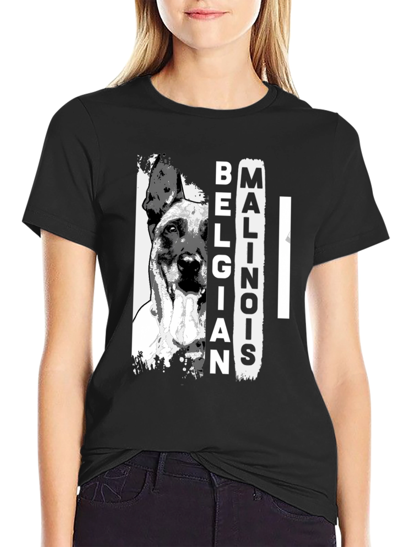 Belgian Malinois Dog Graphic T-Shirt - Black