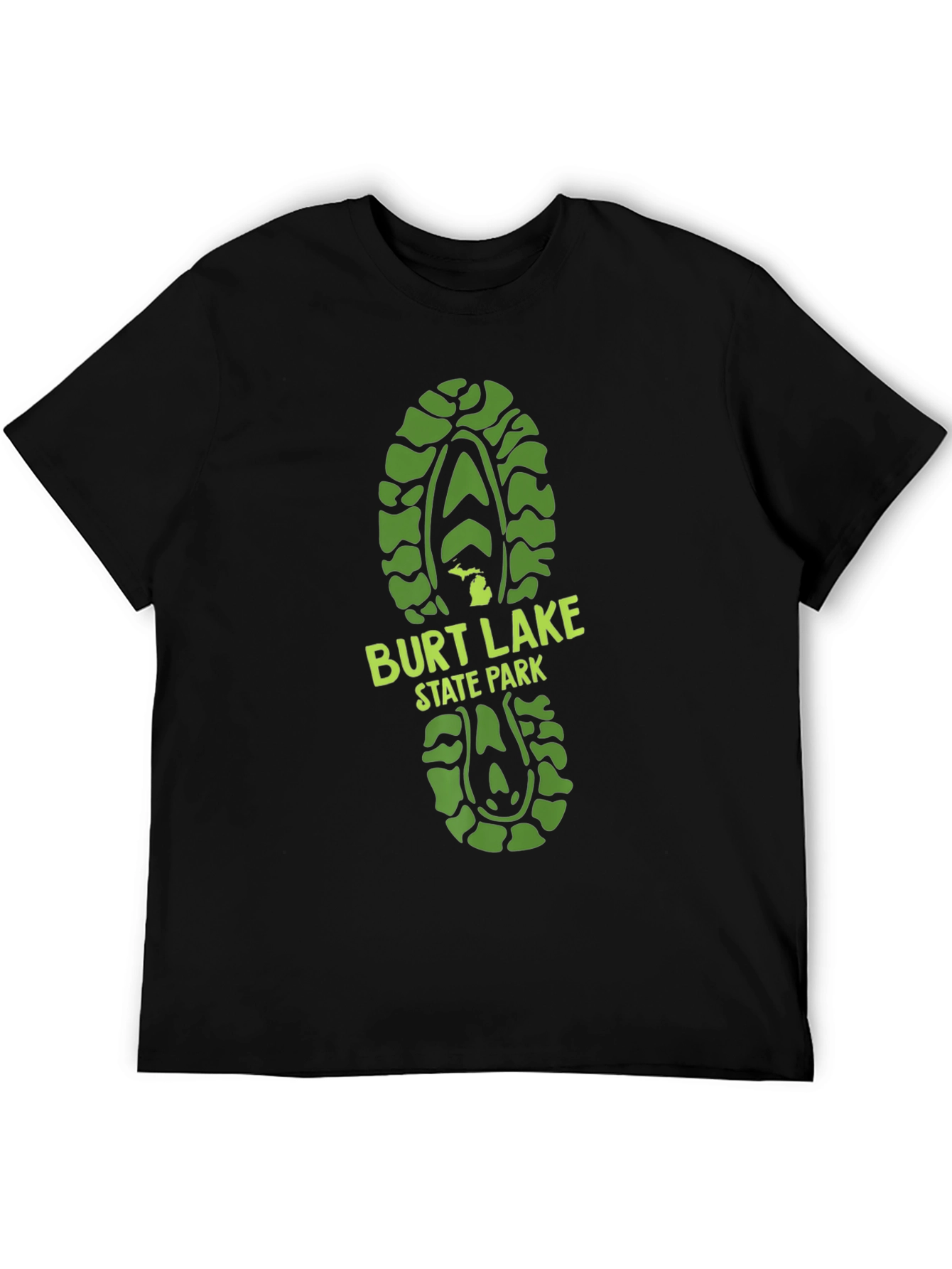 Burt Lake State Park Green Footprint T-Shirt