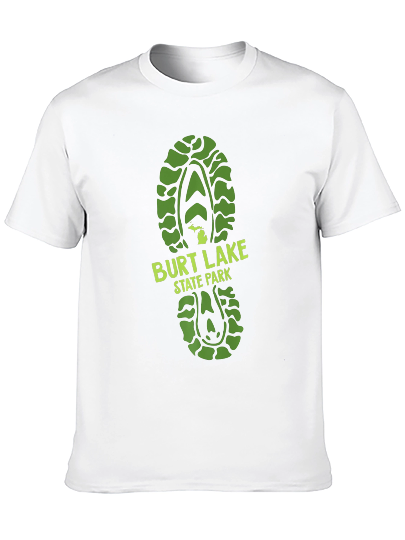 Burt Lake State Park Green Footprint T-Shirt