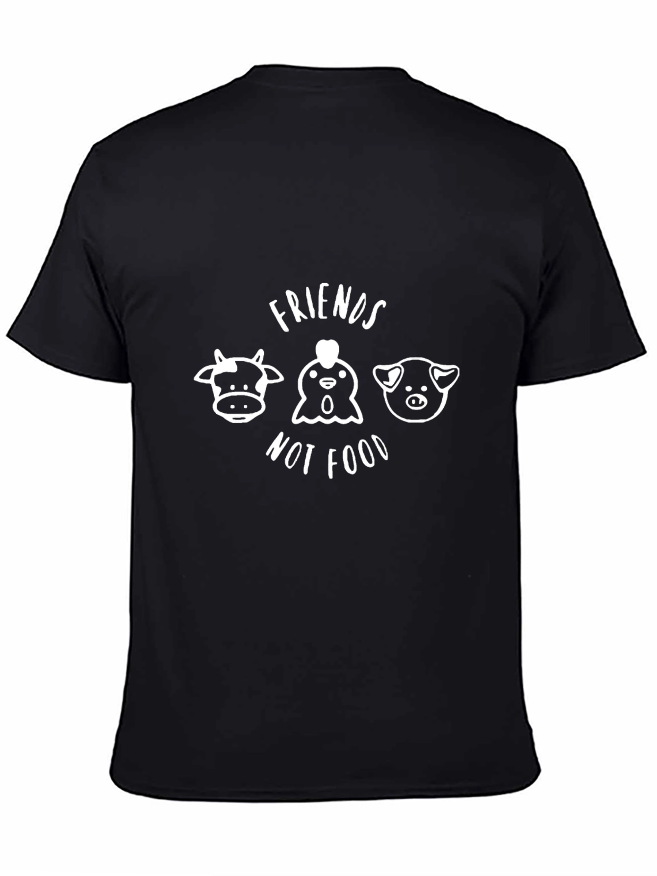 Vegan Friends Not Food Black Graphic Tee