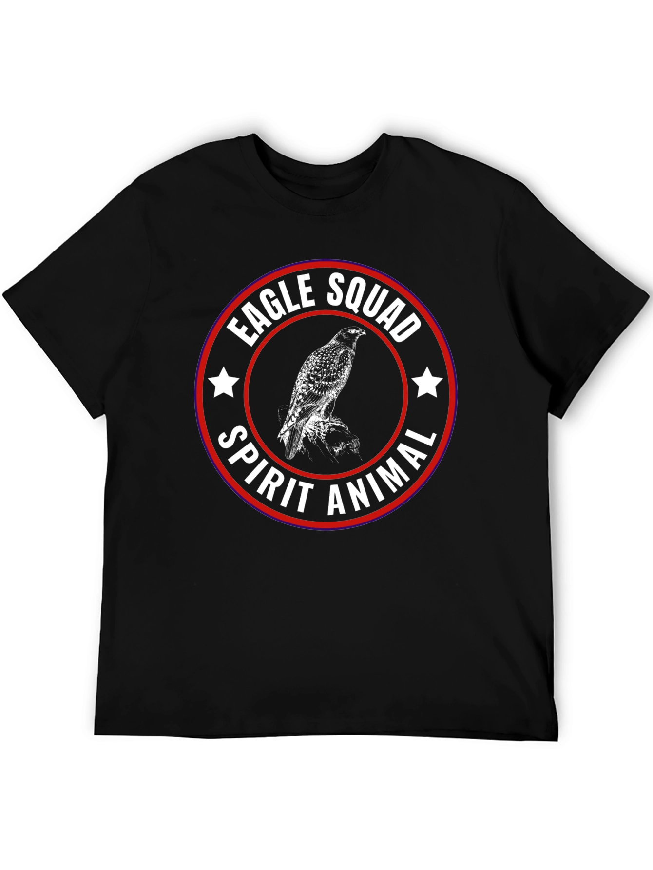 Eagle Squad Spirit Animal Black Graphic T-Shirt